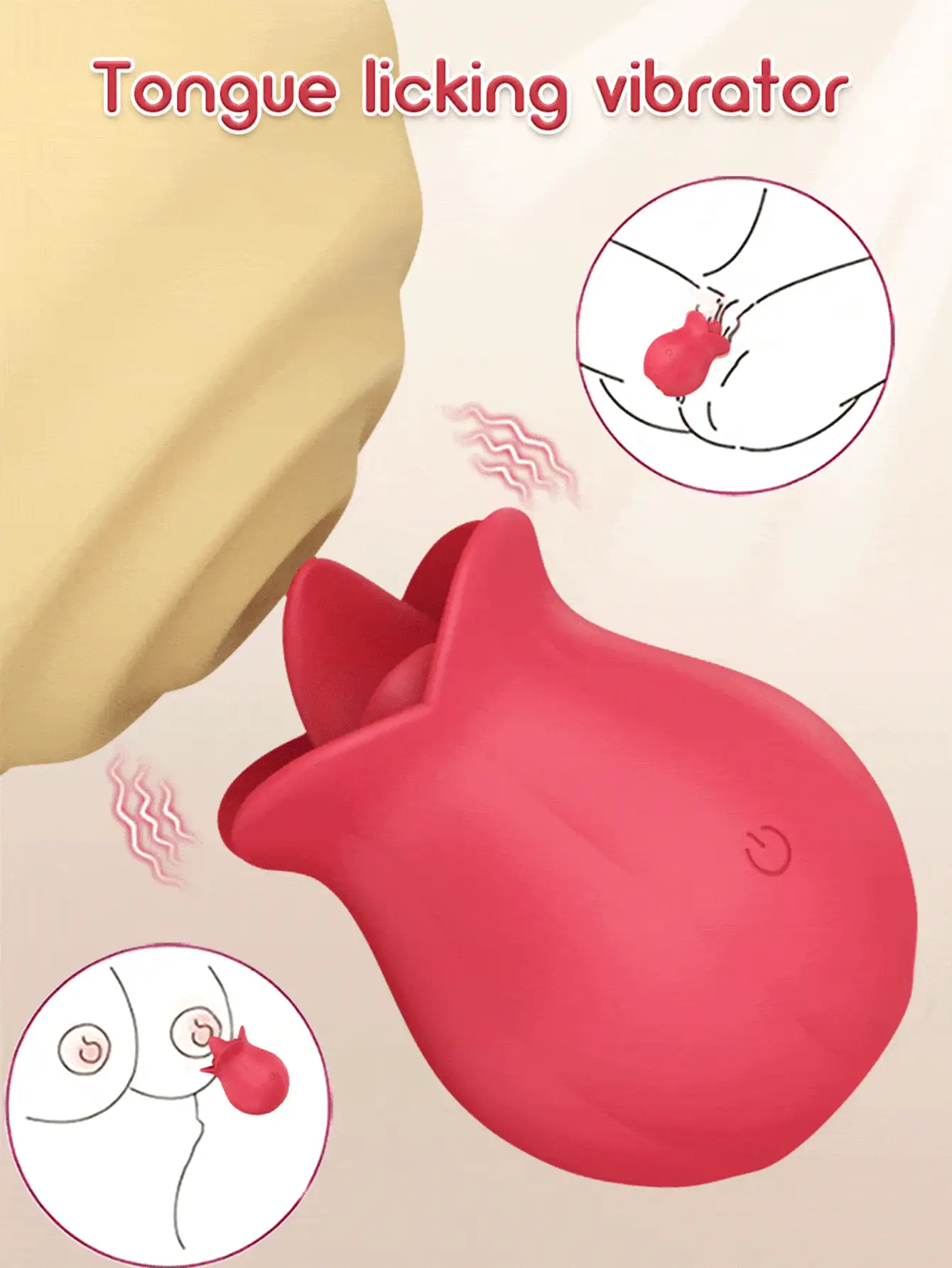 Vibrador de rosa para mujer, mini estimulador vibrador con lengüeta lamiendo con 10 vibraciones placenteras para el clítoris y estimulación de los pezones, juguetes y juegos sexuales para adultos para mujeres y parejas