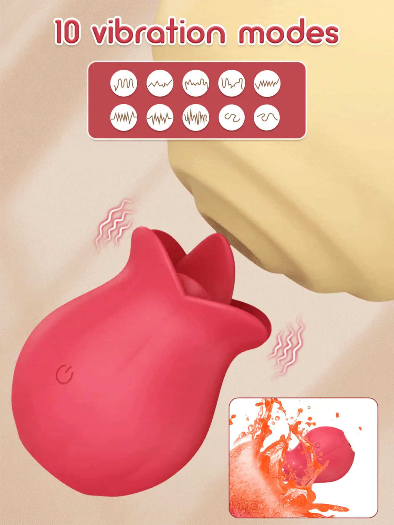 Vibrador de rosa para mujer, mini estimulador vibrador con lengüeta lamiendo con 10 vibraciones placenteras para el clítoris y estimulación de los pezones, juguetes y juegos sexuales para adultos para mujeres y parejas