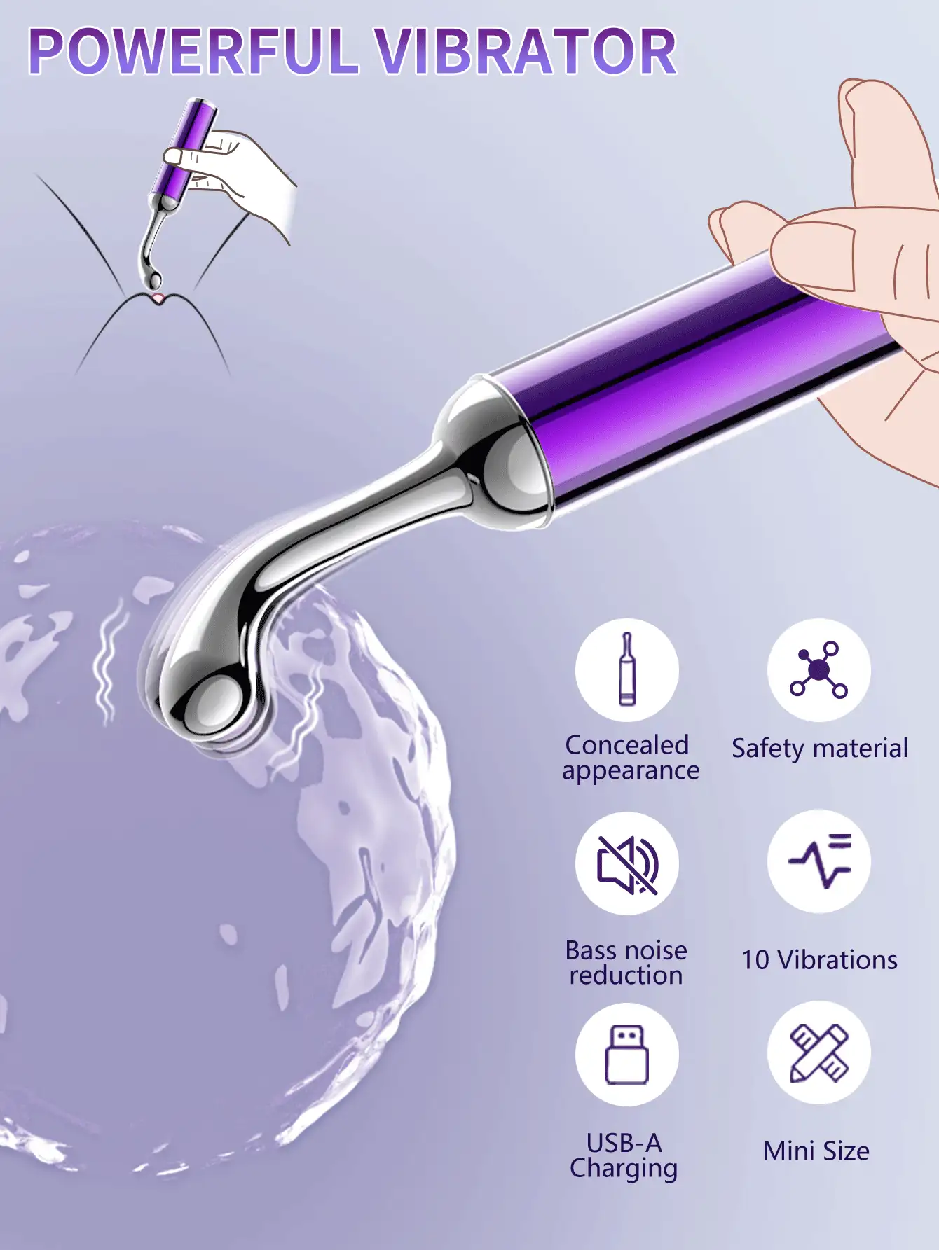 Vibrador para el punto G - Vibrador con 5 * 5 vibraciones para el clítoris - Masajeador personal vibrador adulto para el placer orgásmico femenino