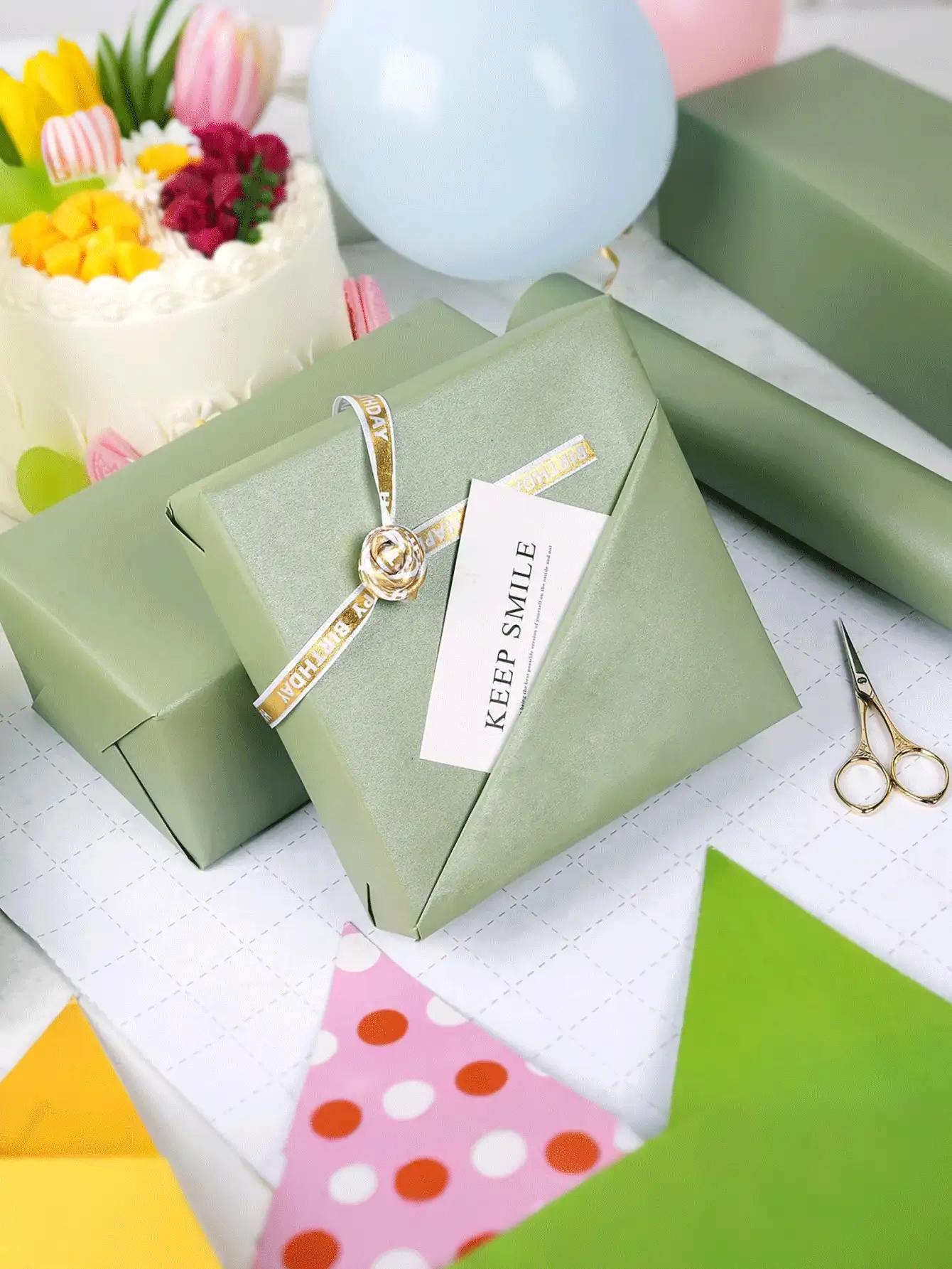 1卷鼠尾草绿包装纸，哑光金属质感包装纸，纯色包装纸，礼品包装纸，适用于婚礼、情人节、生日、圣诞节、DIY花束、金属圣诞礼品包装纸、DIY圣诞装饰纸，纯色图案，哑光表面