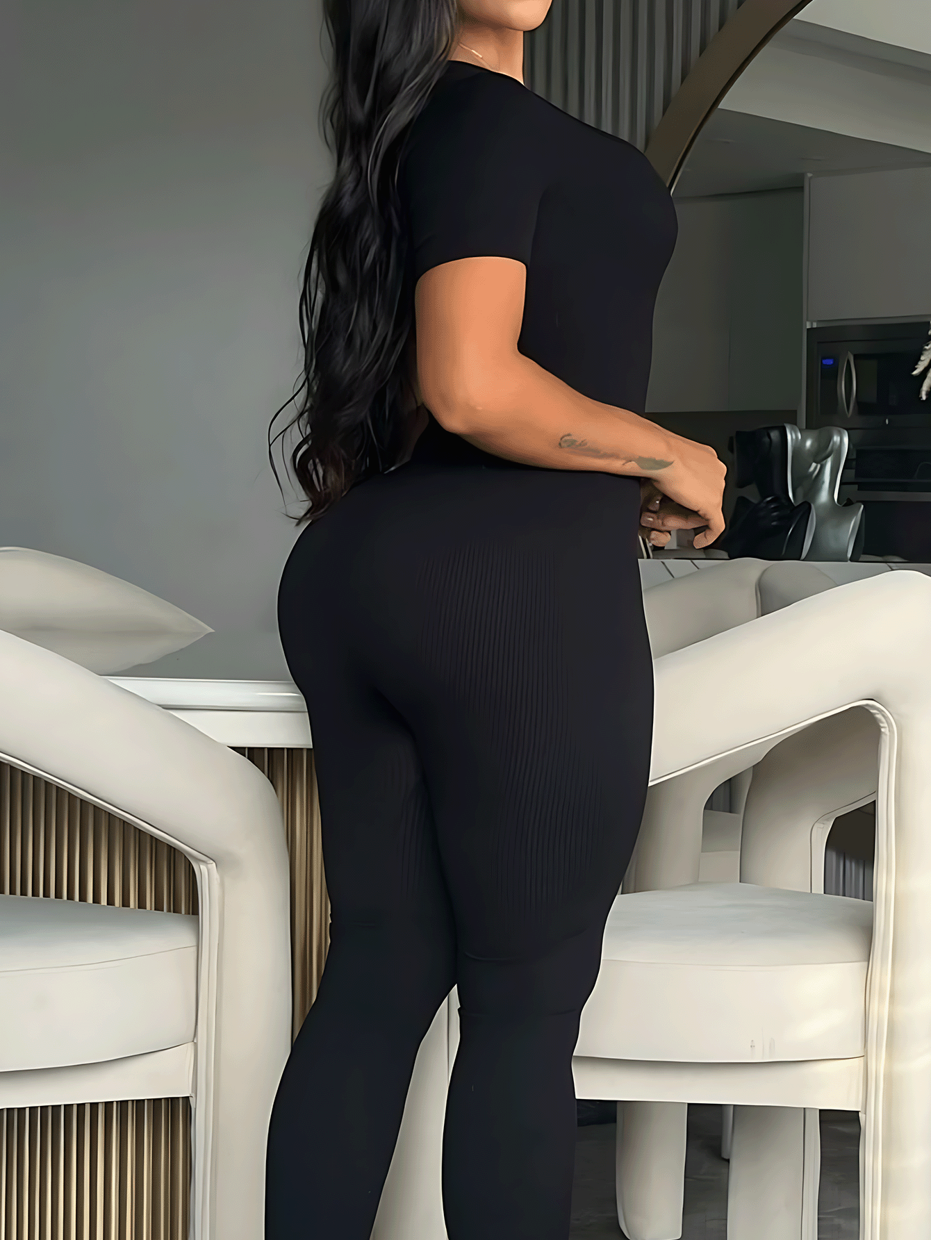 Plus Size Woman Activewear Yoga Seamless Gym Sports High Support Moisture Wicking Workouts Breathable Outdoor Jumpsuit