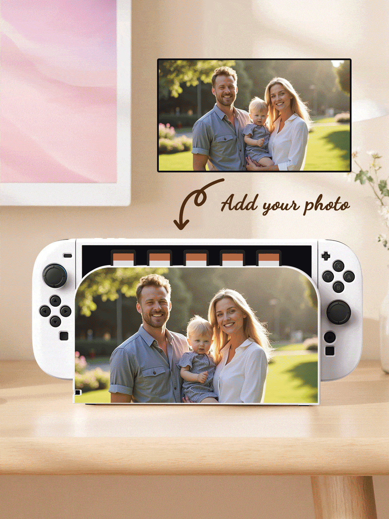 Ayotu Customized Switch2 Dock Protector Case And Game Card Storage Box. It Can Hold 5 Game Cards And Protect The Dock From Scratches And Dust. Compatible With The New 2025 Switch2 Dock. Can Be Customized With Family Photos, Pet Photos, Couple Photos, Idols And Anime Images As A Holiday Gift For Gamers, Friends And Family. - Multicolor - View 2