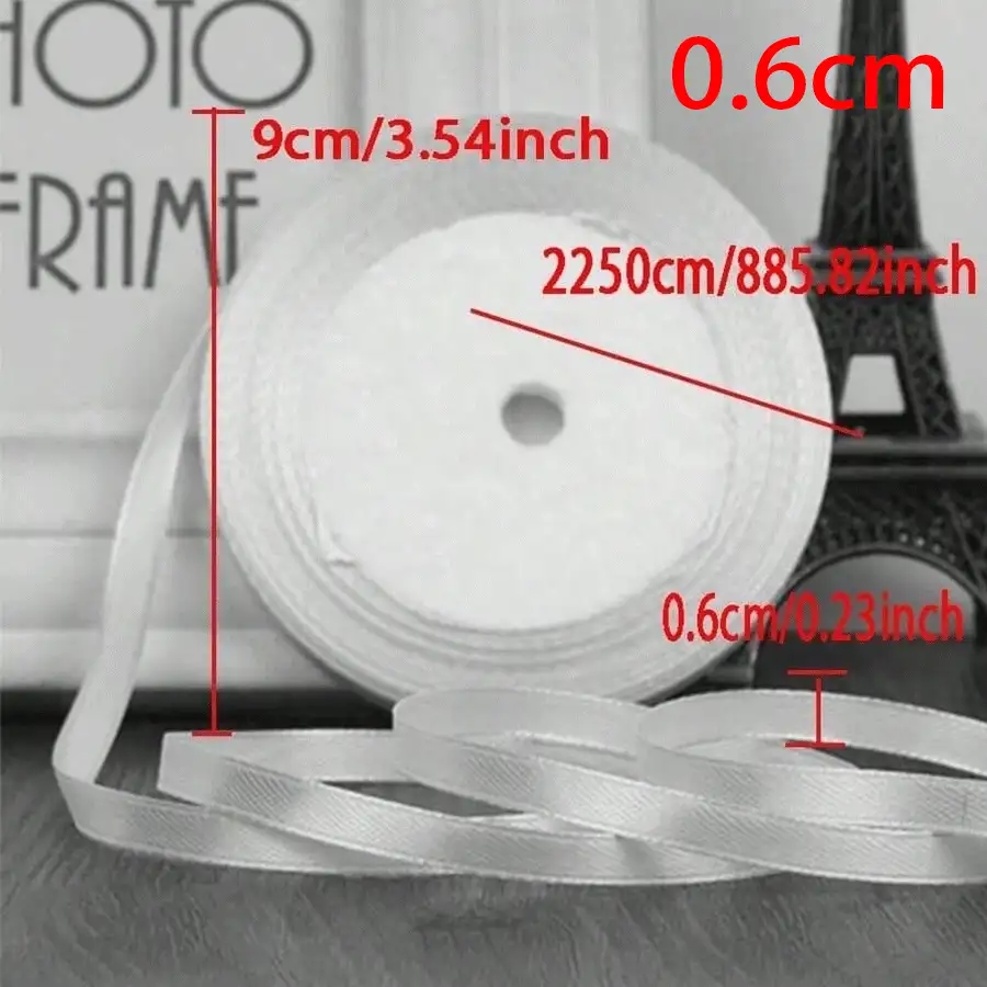 1 rouleau/5 rouleaux/10 rouleaux Ruban polyester satin large de 1 yard/0,6 cm pour mariages, décorations, artisanat DIY, conception florale, emballage de cuisson
