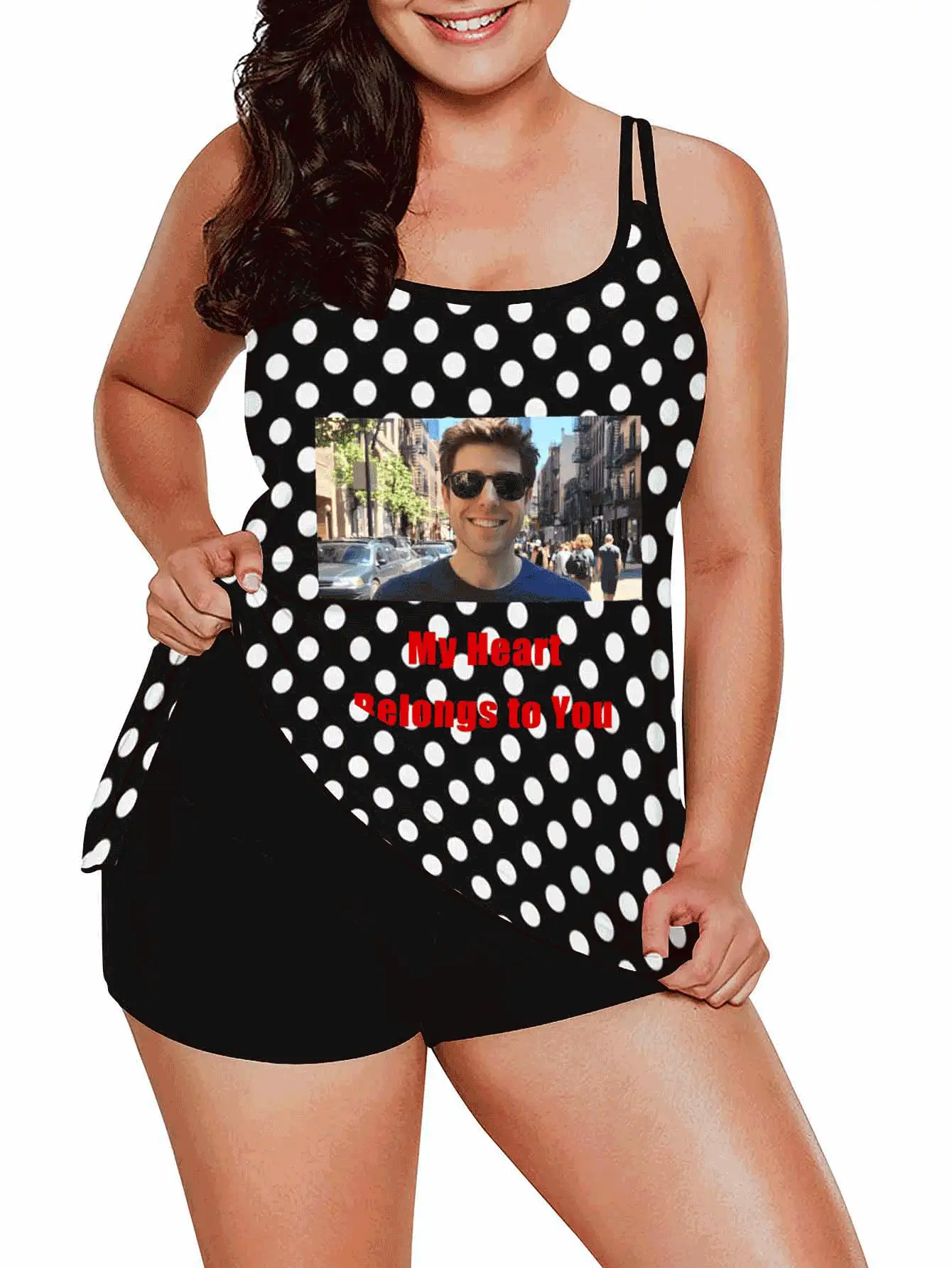 Custom Swimsuit, Personalized Bikini Swimsuit, Photo Swimsuit, Bridesmaid Swimsuit, Bachelorette Party Swimsuit, Custom Design, 2 Piece Set - Red - View 7