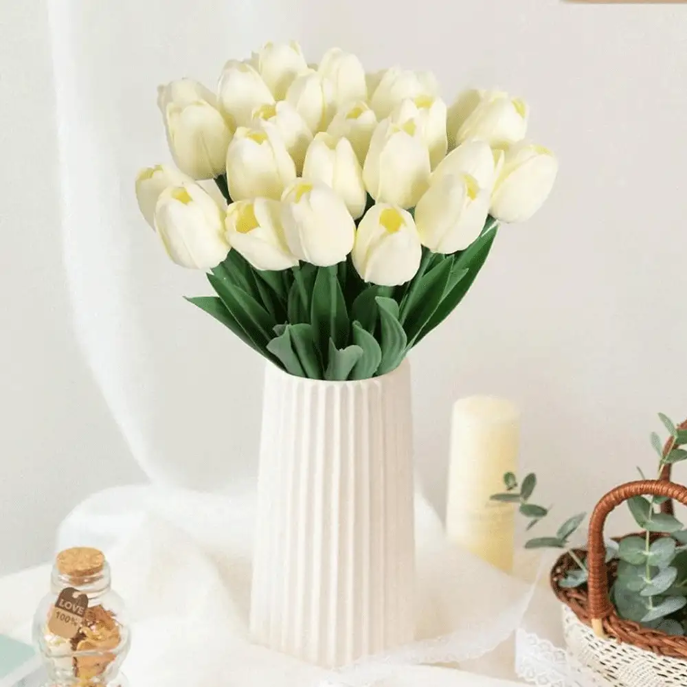 1pc/5pcs/10pcs Miniature PU Plastic Tulip Artificial Flowers, Lifelike Decor For Home, Cafe, Garden, Patio, Suitable For Spring & Summer Decoration