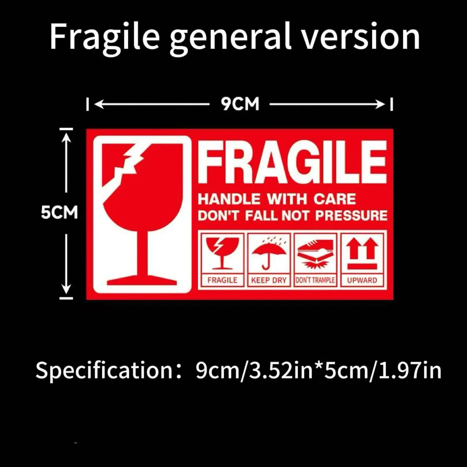 120 张 5*9 厘米易碎贴纸，简约多功能，学校用品，返校