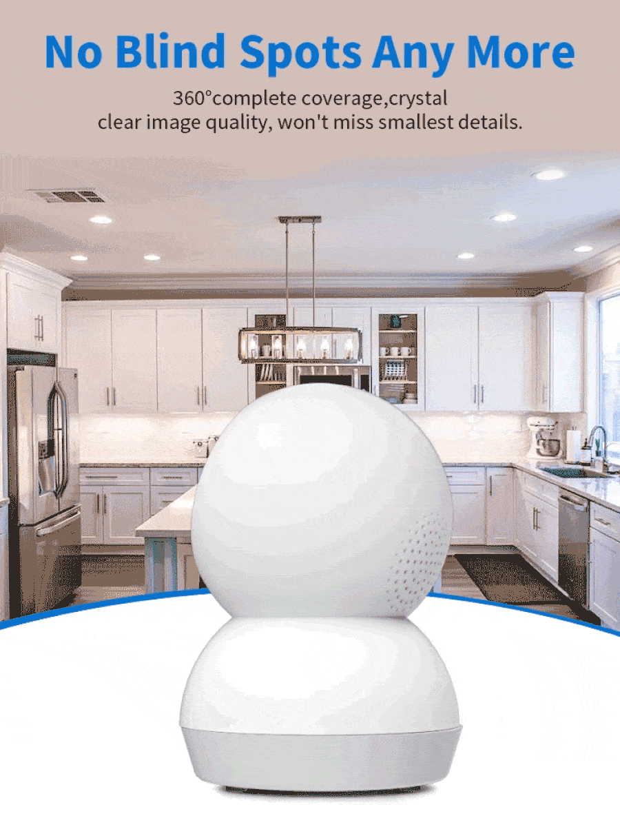 Alaga 2K HD Baby Monitor Security Camera - AI Sound/Cry Detection, Auto Tracking, 360° PTZ, Infrared Night Vision, 2-Way Audio, No WiFi Option, Temperature Monitoring, Lullabies, Mobile App - Beige - View 3