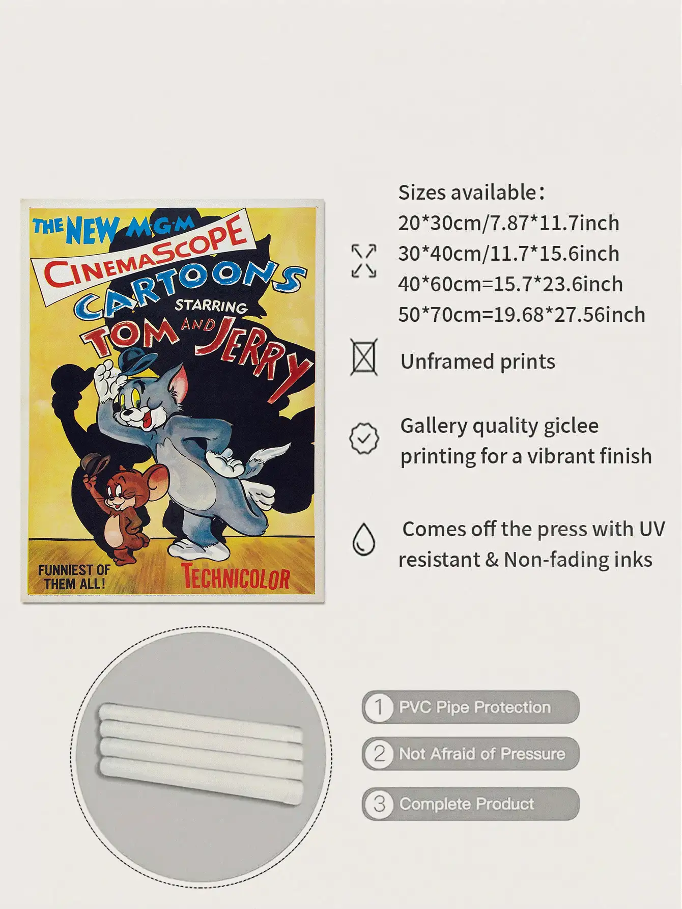 WB 1 张无框 1955 年宣传电影海报高清印刷最高品质专业哑光纸动画电影全新米高梅宽银幕卡通片