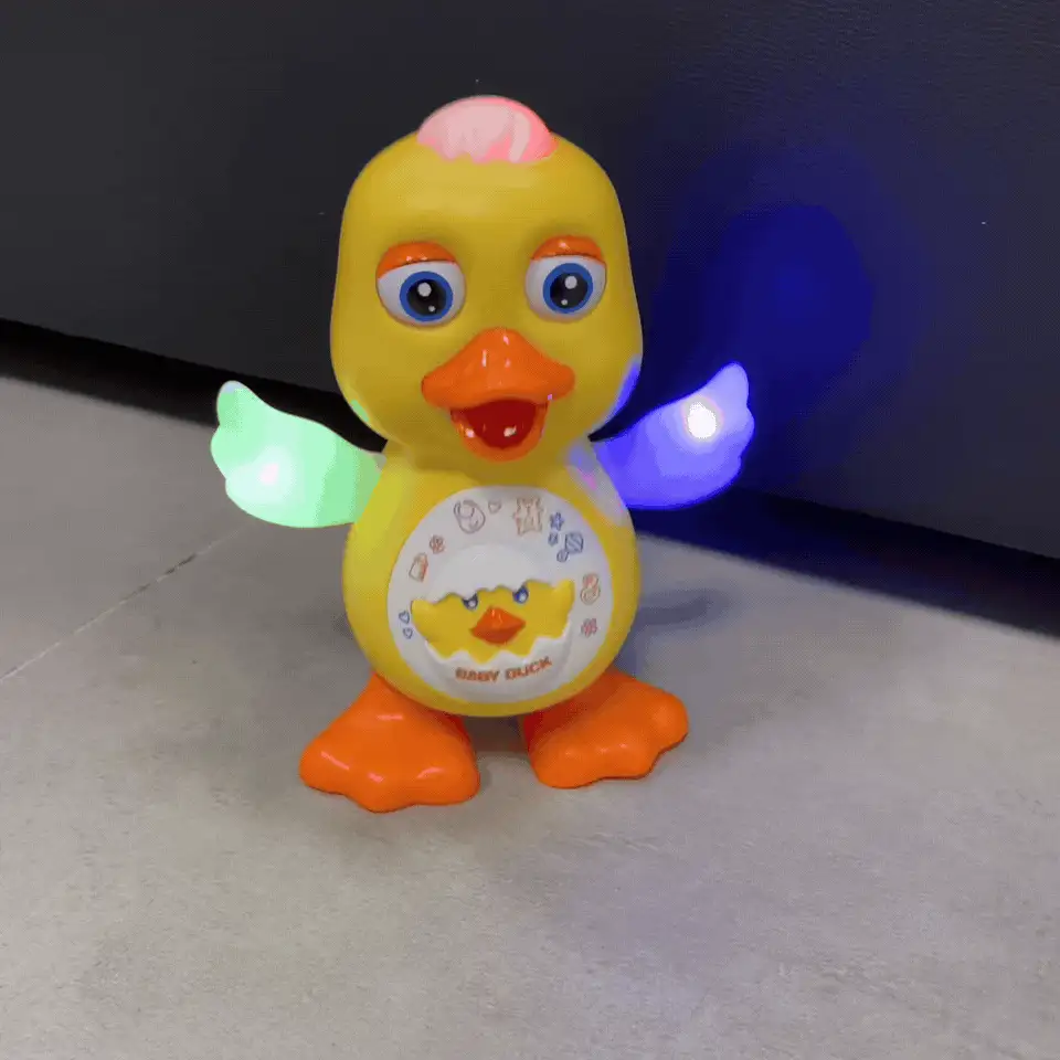 Christmas Decoration Baby Duck Toy Musical Interactive Toy Electric With Lights And Sounds Dancing Robot Space Elements For Infants Babies Kids Gifts - Yellow - View 3