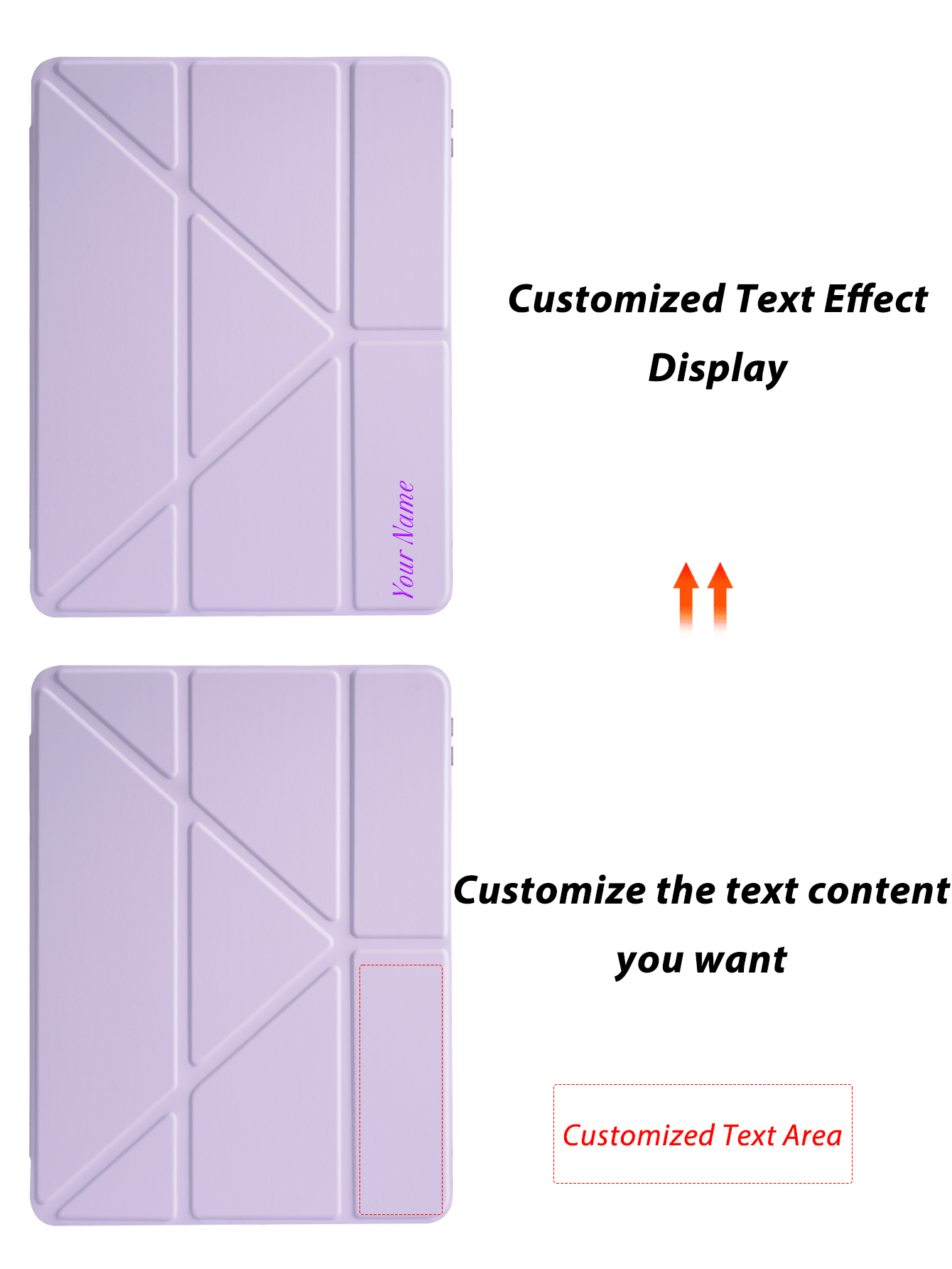 1pc Transparent Acrylic Y-Fold Flat Tablet Stand Cover, Customizable Text, Multi-Angle Stand, Built-In Pencil Slot, High Transparancy Anti-Scratch Acrylic Back Cover, Magnetic Auto Sleep/Wake, Suitable Compatible With IPad Mini6/7/9.7/10.2/10.5/Air4/Air5/10th/10.9/Pro11/Air11(M2) 2024/Pro11(M4) 2024/Air 11-Inch (M3) 2025/IPad (A16) 11 Inch 11th Gen 2025. Product Does Not Include Stylus Pen. Some Models Come With Lens Frame. - Violet - View 2