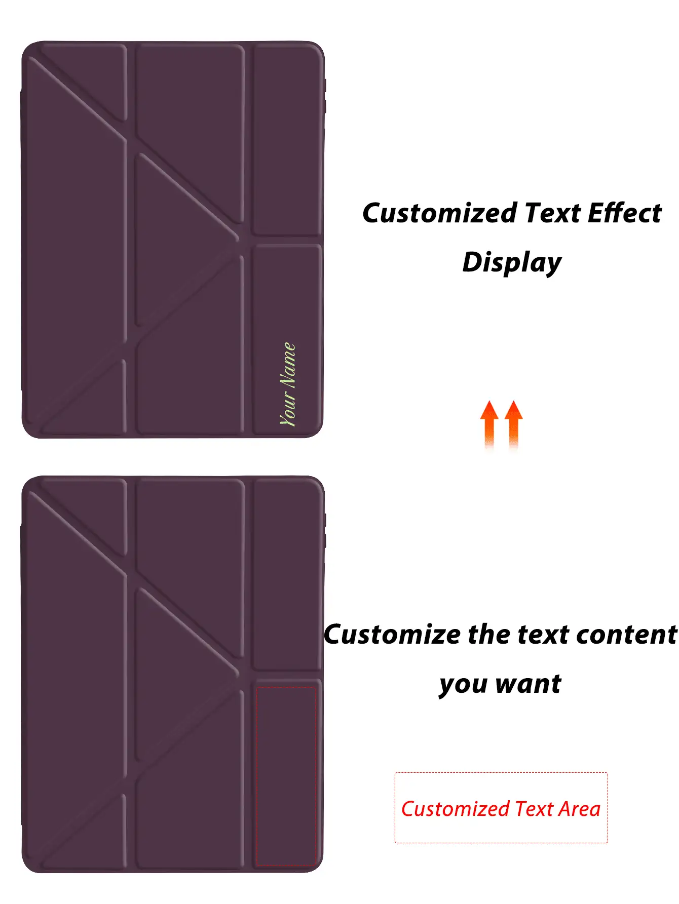 1pc Transparent Acrylic Y-Shaped Foldable Flat Tablet Protective Case, Customizable Text, Suitable For IPad Mini 6/Mini 7/9.7/10.2/10.5/Air 4/Air 5/10th Gen/10.9/Pro 11"/Air 11" (M2) 2024/Pro 11" (M4) 2024/IPad Air 11" (M3) 2025/IPad (A16) 11" 11th Gen 2025