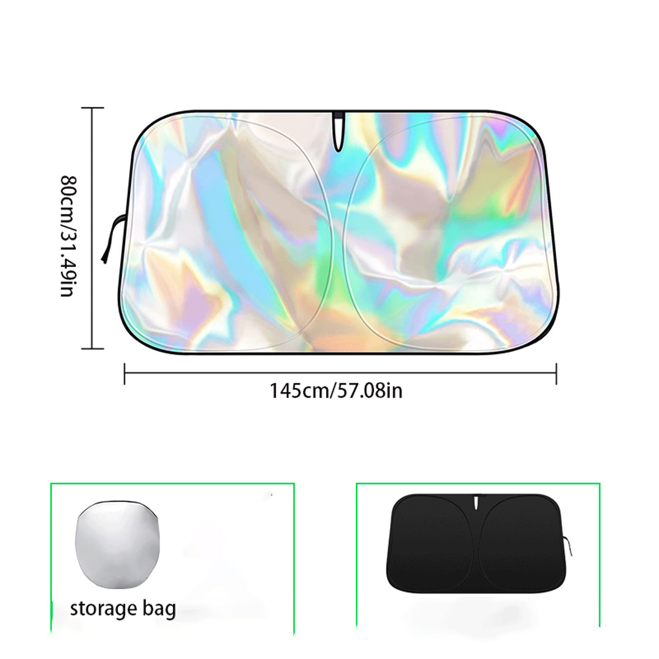 Car Windshield Sunshade, Summer Heat Insulation Sunshade Front Window Can Be Folded Sunshade-UV Protection And In-Car Cooling, Suitable For Most Vehicles