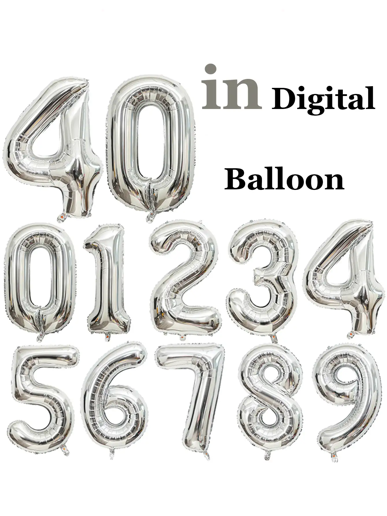 2 piezas Globos de números extra grandes de 40 pulgadas de numeral plateado del 10 al 30, 2 piezas Globos de números extra grandes de 40 pulgadas de numeral en oro rosa del 10 al 30, adecuados para decoración de fondo de fiesta de cumpleaños, boda, baby shower, ocasión