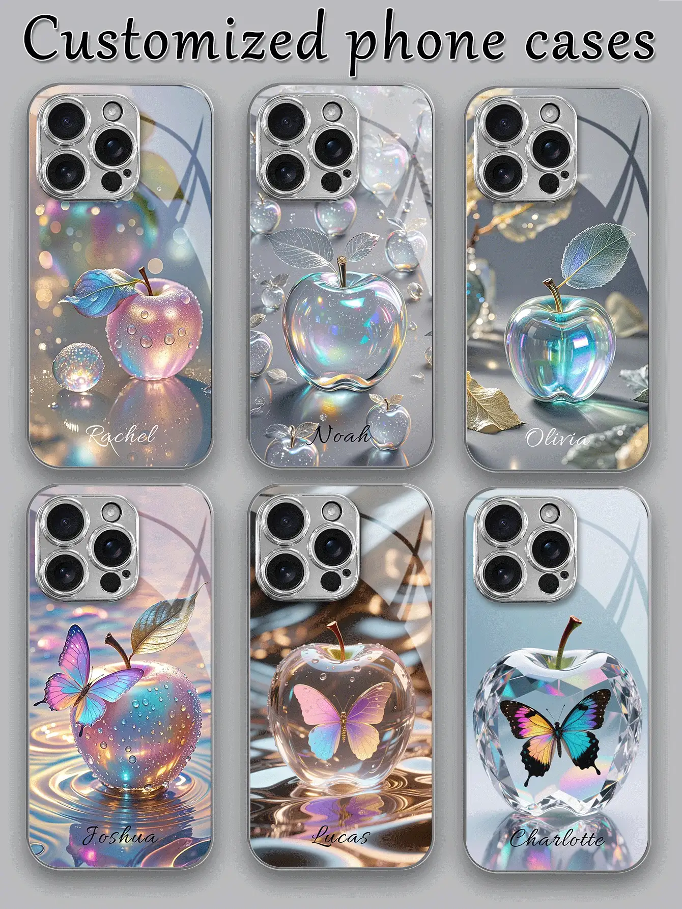 1 ốp lưng điện thoại tùy chỉnh độ phân giải cao họa tiết Apple chuyển sắc + mặt lưng kính cường lực, tương thích với Apple 16 Pro Max/15/14 Plus/13 Pro/12 Pro Max/11/XsMax/8/7/6Plus, Galaxy S24 Ultra/S25 Ultra, Thời trang, Nhiều màu sắc, Dễ thương, Vui nhộn, Tối giản, Ốp lưng đồng bộ, Kawaii Tùy chỉnh, Cá nhân hóa, Độc đáo, Quà tặng lý tưởng cho bạn trai, bạn gái, gia đình, bạn bè, ông bà, các cặp đôi, Kỷ niệm, Sinh nhật, Tốt nghiệp, Phụ kiện Halloween 2025, Điện thoại di động & Phụ kiện, Ốp điện thoại dễ thương - Nhiều màu - Xem 3