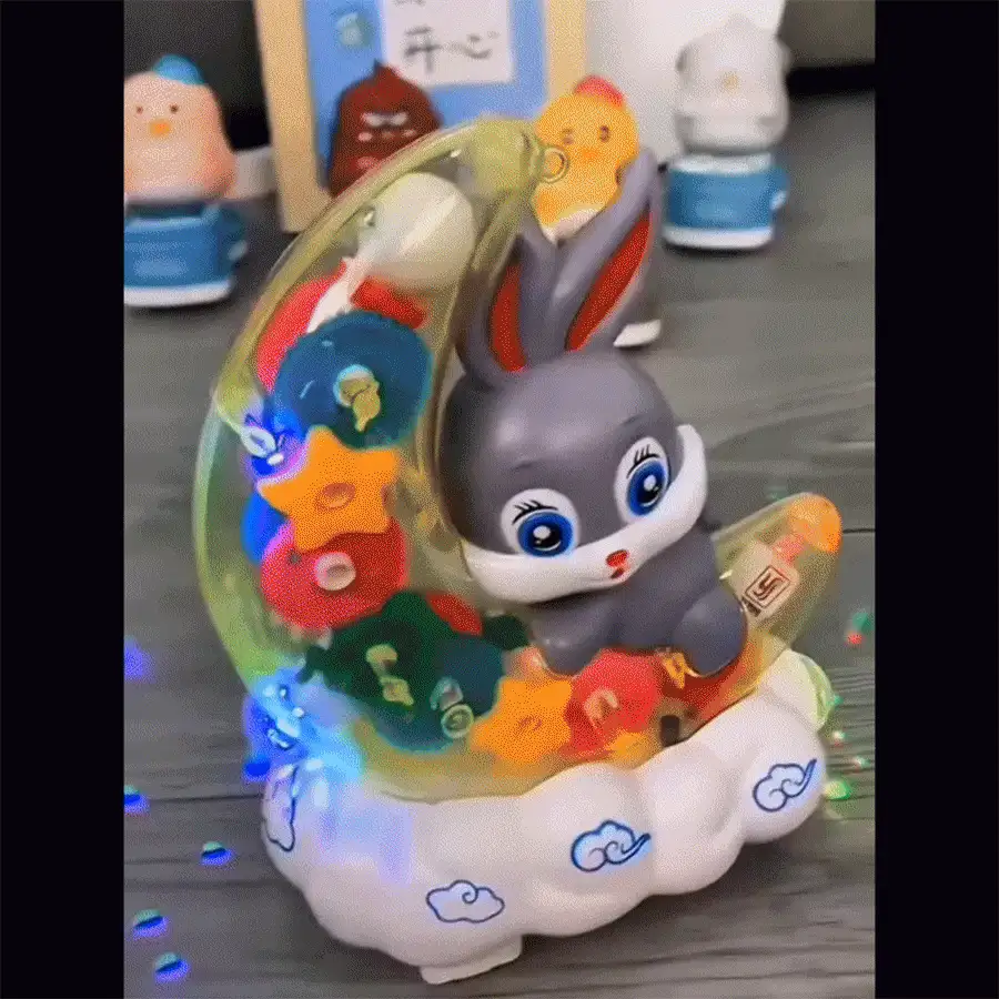 1 件电动玩具带灯光和音乐发光电动透明齿轮玩具婴儿早教幼儿爬行玩具通用行走可爱玩具男孩女孩