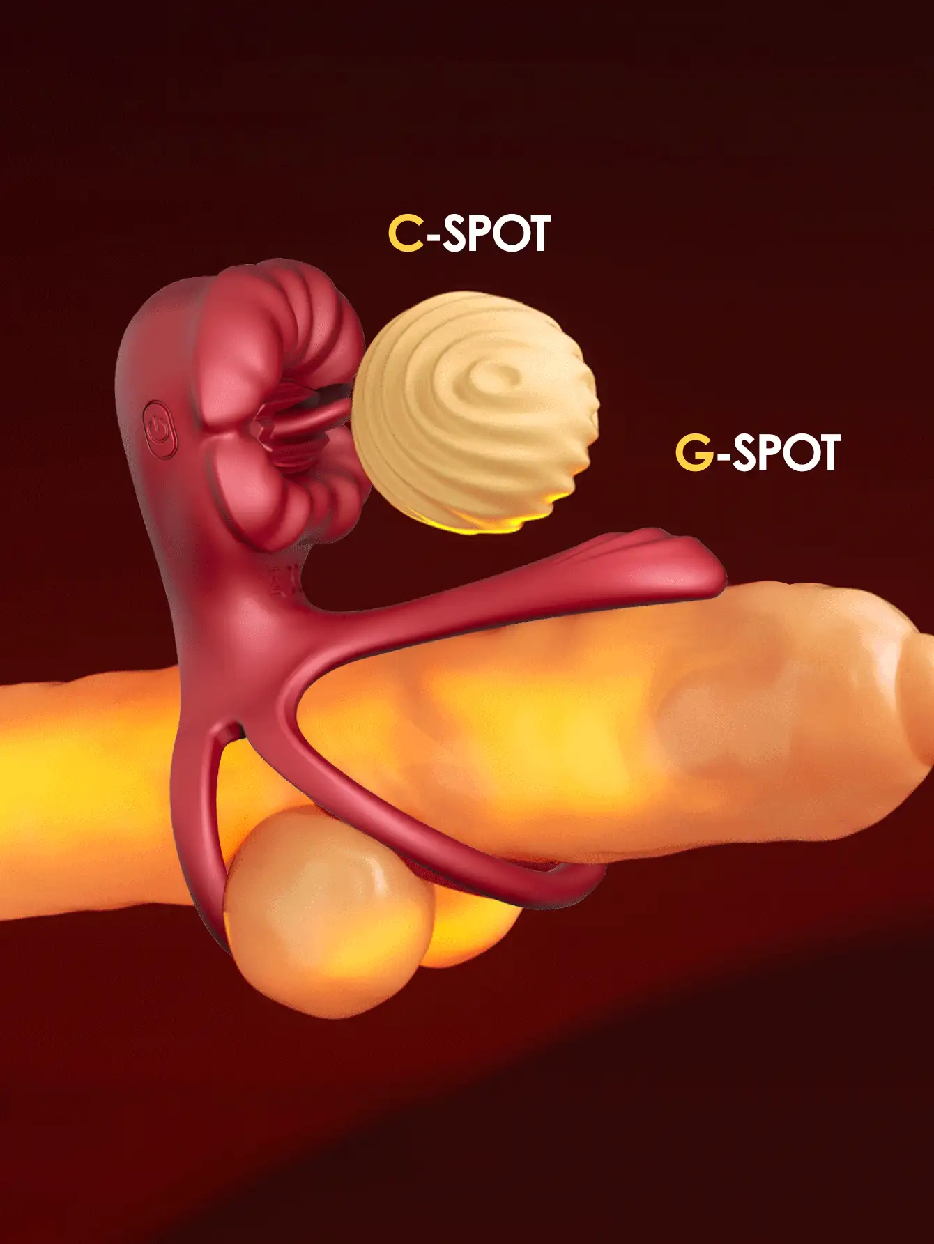 Adult Sex Toys Vibrator, Vibrating Penis Sleeve Cock Ring With Full Lips Tongue Clitoral Stimulator, APP Penis Ring Couples Pleasure Sex Toys For Men Women, Mouth Tongue Licking Penis Ring Vibrator For G Spot Stimulation, Male Female Couples Sex Toys