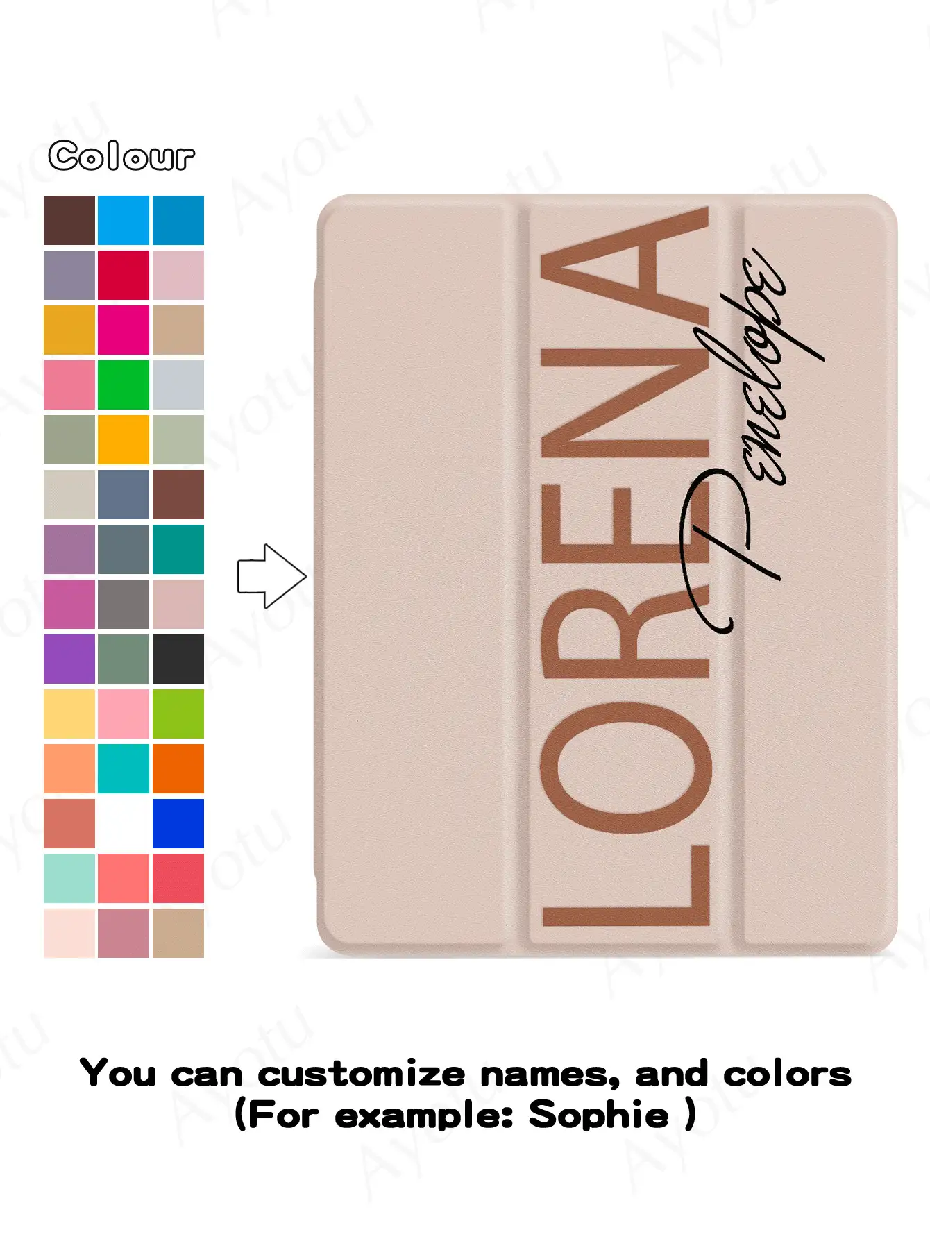 Dual Text Customized IPad Protective Case Compatible With IPad (A16) 11 Inch 11th Generation 2025, IPad 10th Generation, IPad Mini 4/5/6/7, IPad 10.9 Inch, IPad 9.7 Inch, Name Customized Tri-Fold Transparent Pen Slot Tablet Case Compatible With Samsung Tab A7 Lite 8.7 Inch, Compatible With Samsung Galaxy Tab A9 Plus 10.95 Inch, Built-In Pen Slot In The Shell, Supports Sleep Wake-Up