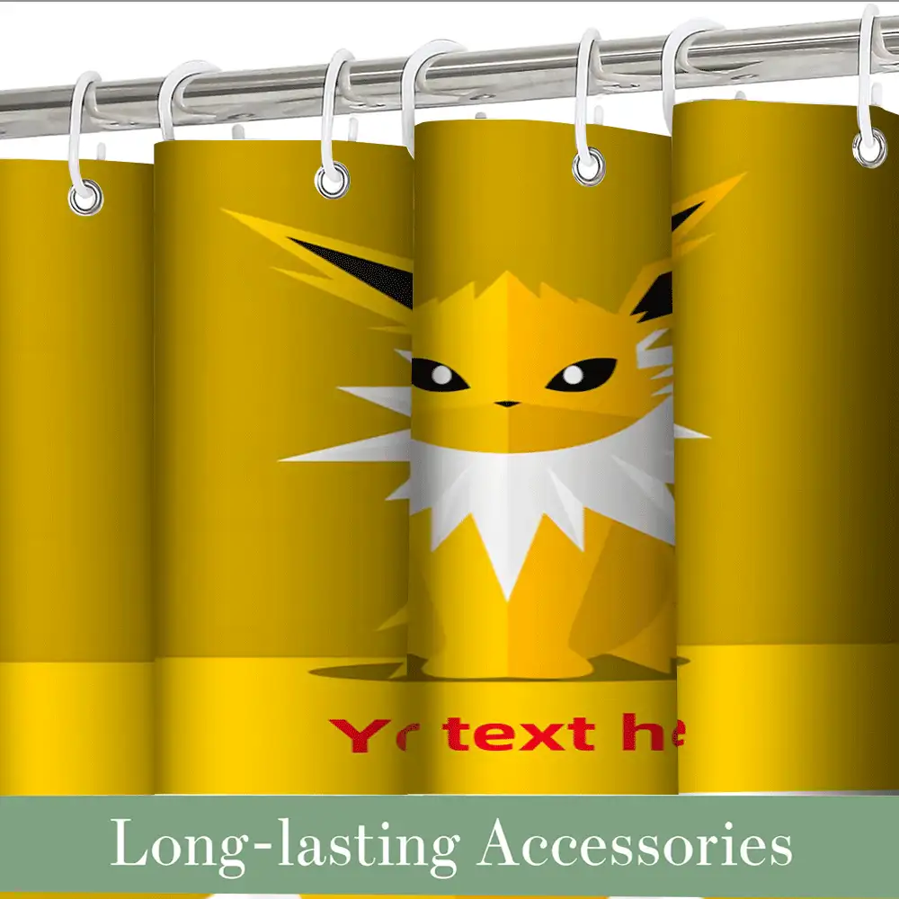 1PC Personalized Custom Letter Name Shower Curtain, Cartoon Characters, Various Design Options, Custom Name, Custom Text, Waterproof Bathroom Shower Curtain - Multicolor - View 7