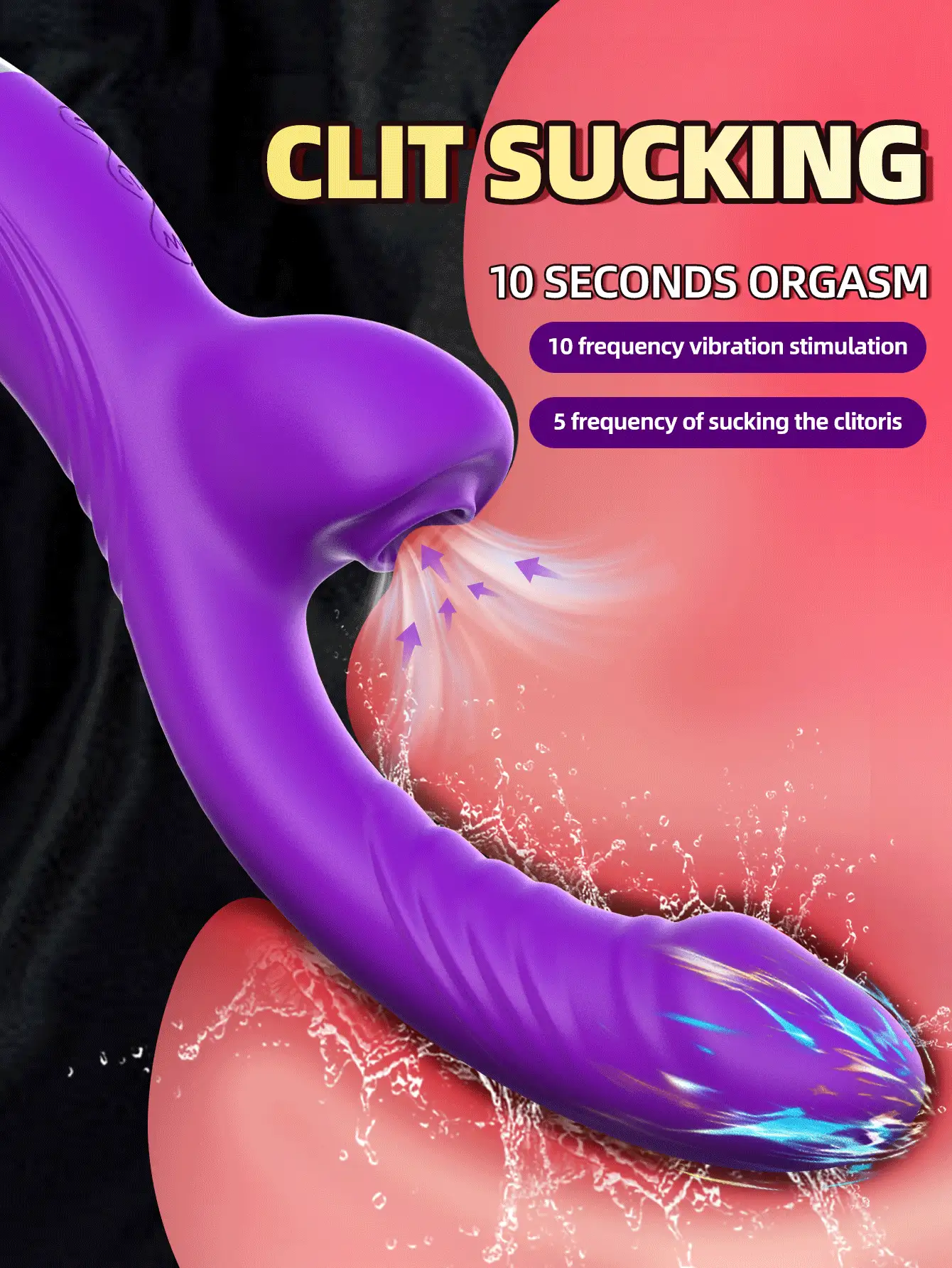 Vibrador de succión clitoriana, estimulador de la zona G y el clítoris, juguete sexual para señoras y mujeres adultas, incluye dildo y vibrador, 2 en 1 con succionador clitoriano y estimulador clitoriano vibrante con 10 velocidades para la masturbación femenina y productos sexuales
