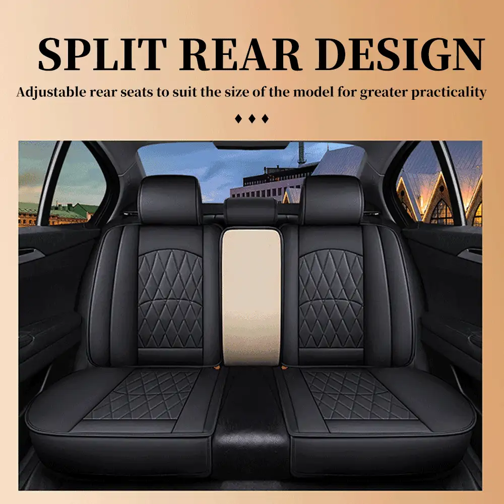 Cobear 5seats Car Seat Covers PU Leather Waterproof Car Seat Cushions Car Seat Protector Full Set Front Seats Rear Seat Covers Universal Fit Most Cars MH20 - 米色 - 查看 5