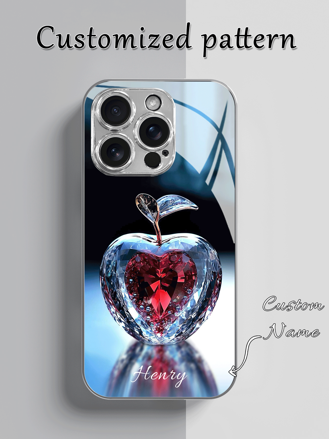 1pc Customized Colorful Apple Elegant Pattern Electroplated Glass Phone Case, Compatible With IPhone 17 Pro Max/16 Pro Max/15/14 Plus/13 Pro/12 Pro Max/11/Xs Max/8/7/6 Plusng Galaxy S24 Ultra/S25 Ultrndy, Fashionable, Colorful, Cute, Fun, Minimalist, Matching Phone Case,Cell Phones & Accessories,Cute Phone Cases, Y2k Accessories - Multicolor - View 2