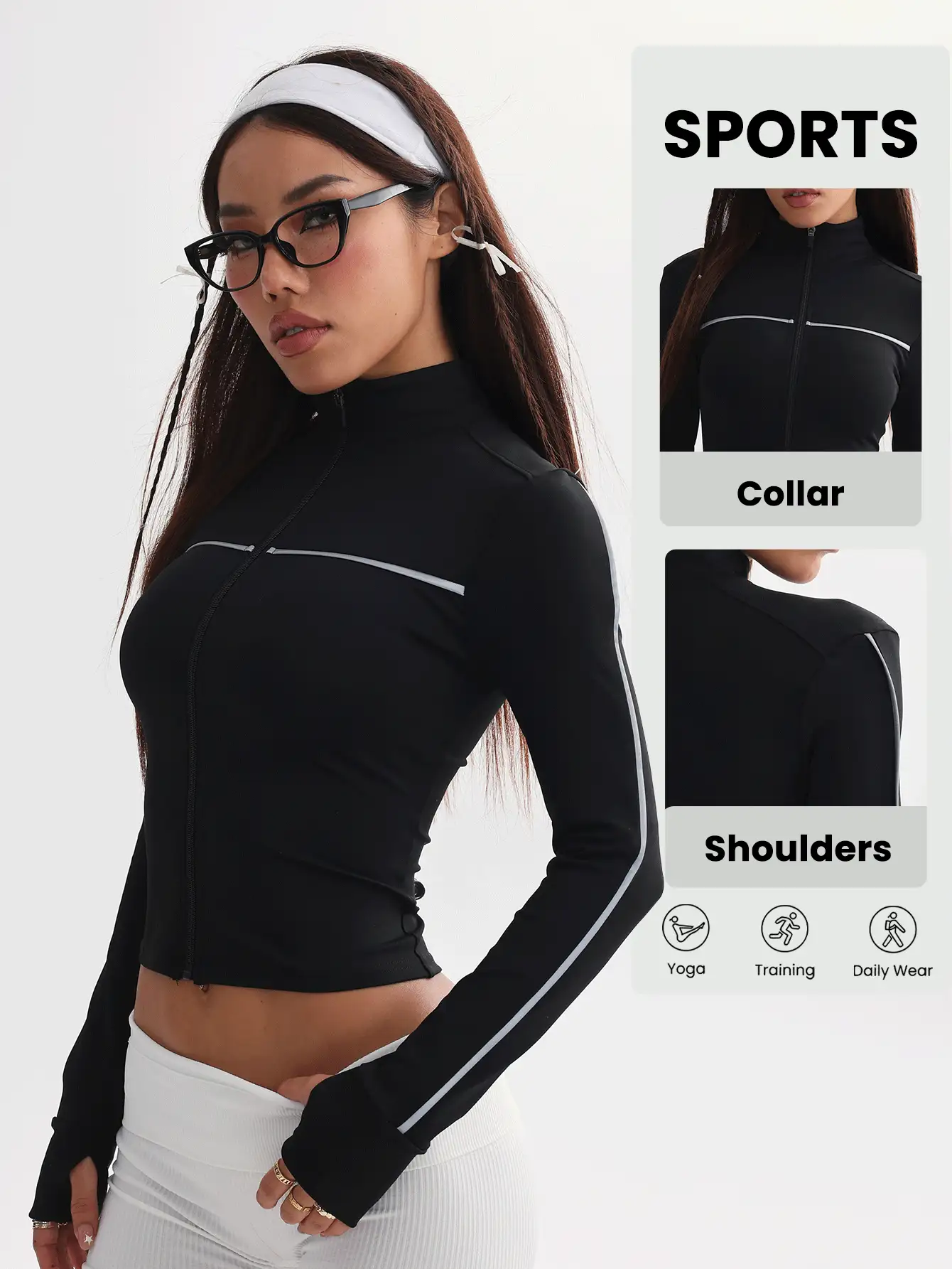 FWH Night-Glam,Figure-Hugging Silhouette,Retro-Futurism Style,Street-To-Studio,#NightGlam #RetroActivewear #DateNightReady,Sexy Reflective Workout Jacket,Night Running Coat", "Retro Yoga To Streetwear,Figure-Flattering Active Outerwear,Sexy Retro-Inspired Running Coat With Stand Collar,Women's Stylish Reflective Yoga Jacket