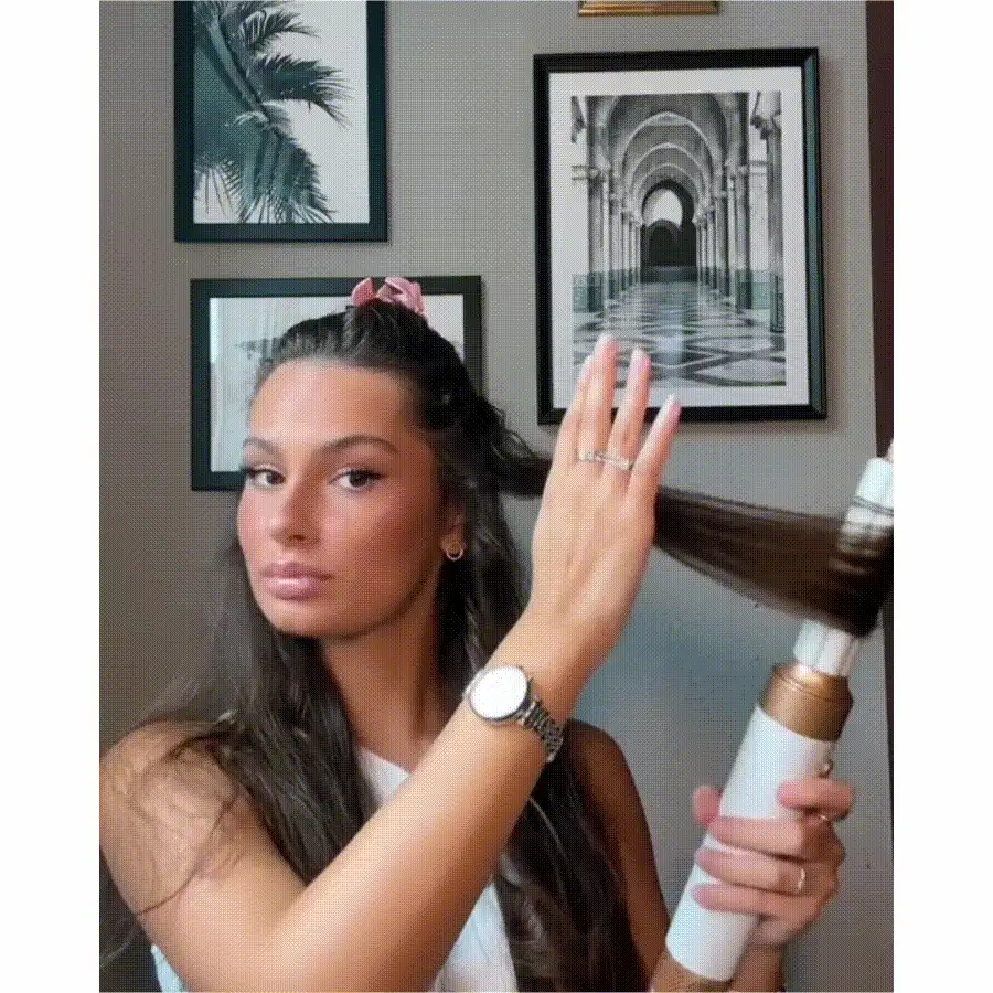 UKLISS Secador de pelo multifuncional 7 en 1 - Moldeador de aire, 110,000RPM, secado y peinado rápido, 7 accesorios portátiles desmontables: alisado y rizado en uno, fácil de usar, adecuado para el hogar, viajes, verano, cabello, parejas, vacaciones