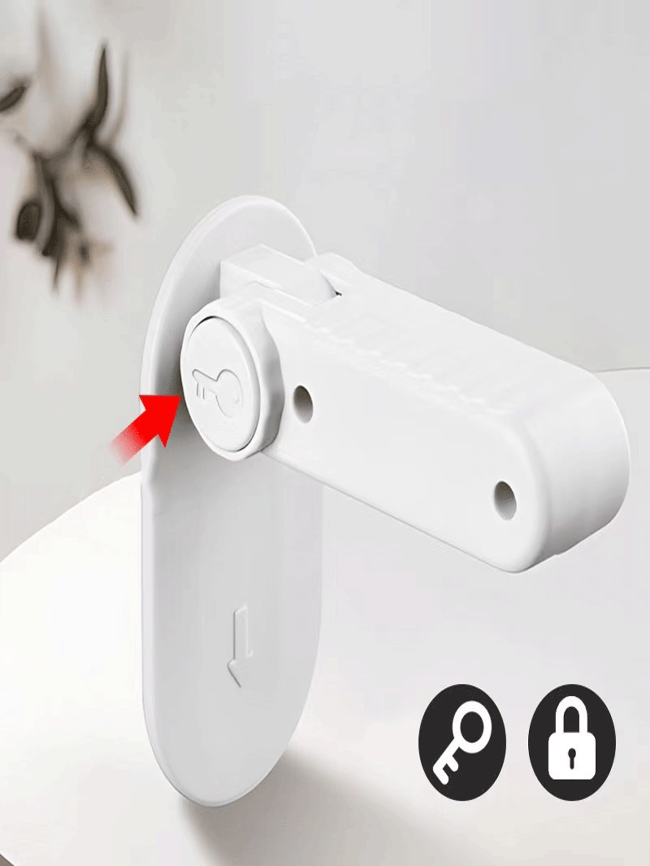 1/2/3/4-Piece Multi-Functional Door Lock: Protect Children And Pets, No Need To Drill Holes, Door Handle Lock Accessories, ABS Door Handle Anti-Squeeze Clip, Suitable For Home Decoration, Room Decoration, Bathroom, Office Decoration/Christmas - Multicolor - View 2