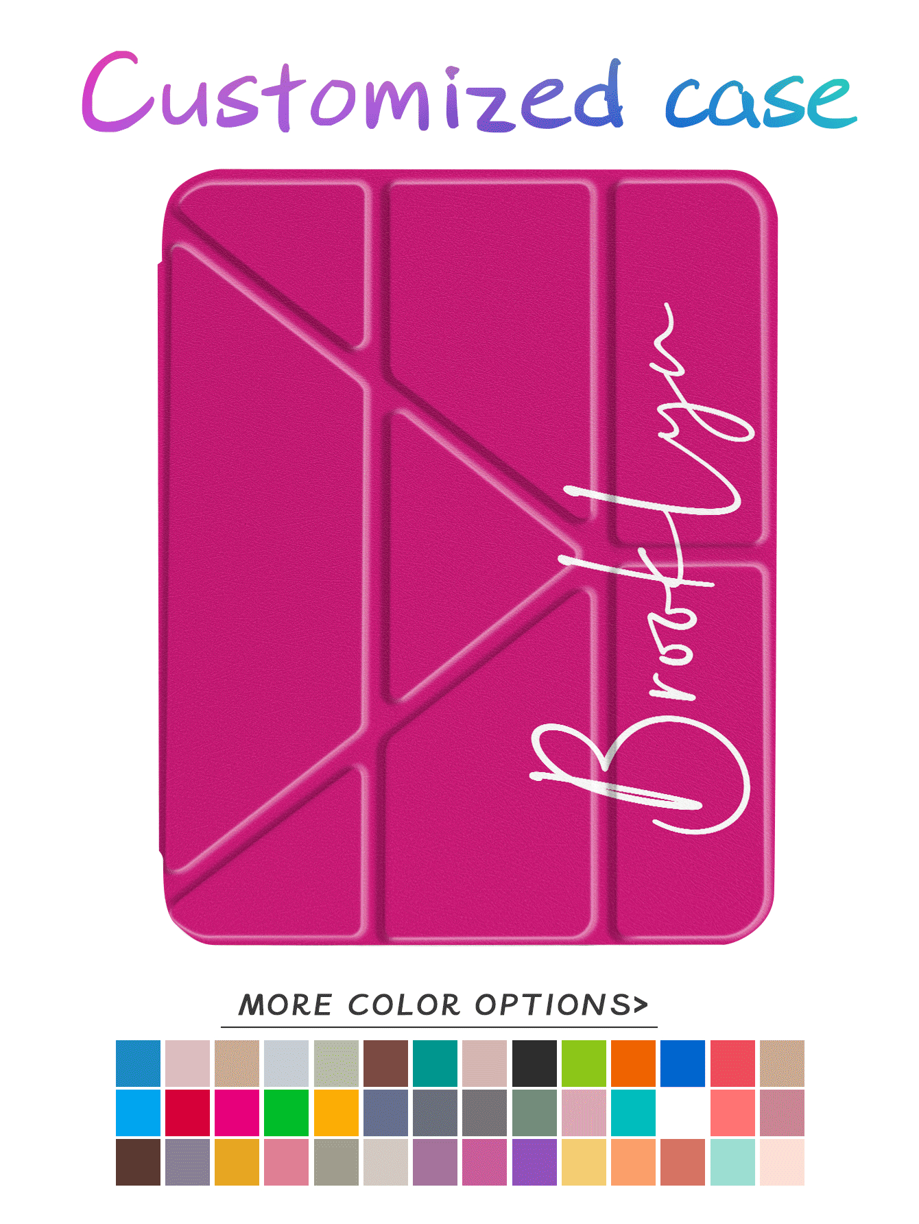 Ayotu Photo Customization Y-Shaped Folding IPad Tablet Protective Case Compatible With IPad Air 11-In.(M2)-2024, 10th Generation, Protective Cover Supports Multi Angle Adjustment, Six Stand Placement Methods, Built-In Pen Slot, Cover Compatible With Samsung Galaxy Tab S7/S8/S9 11 Inch, Transparent Back Cover, Anti-Drop Protection, Automatic Wake/Sleep - Multicolor - View 2