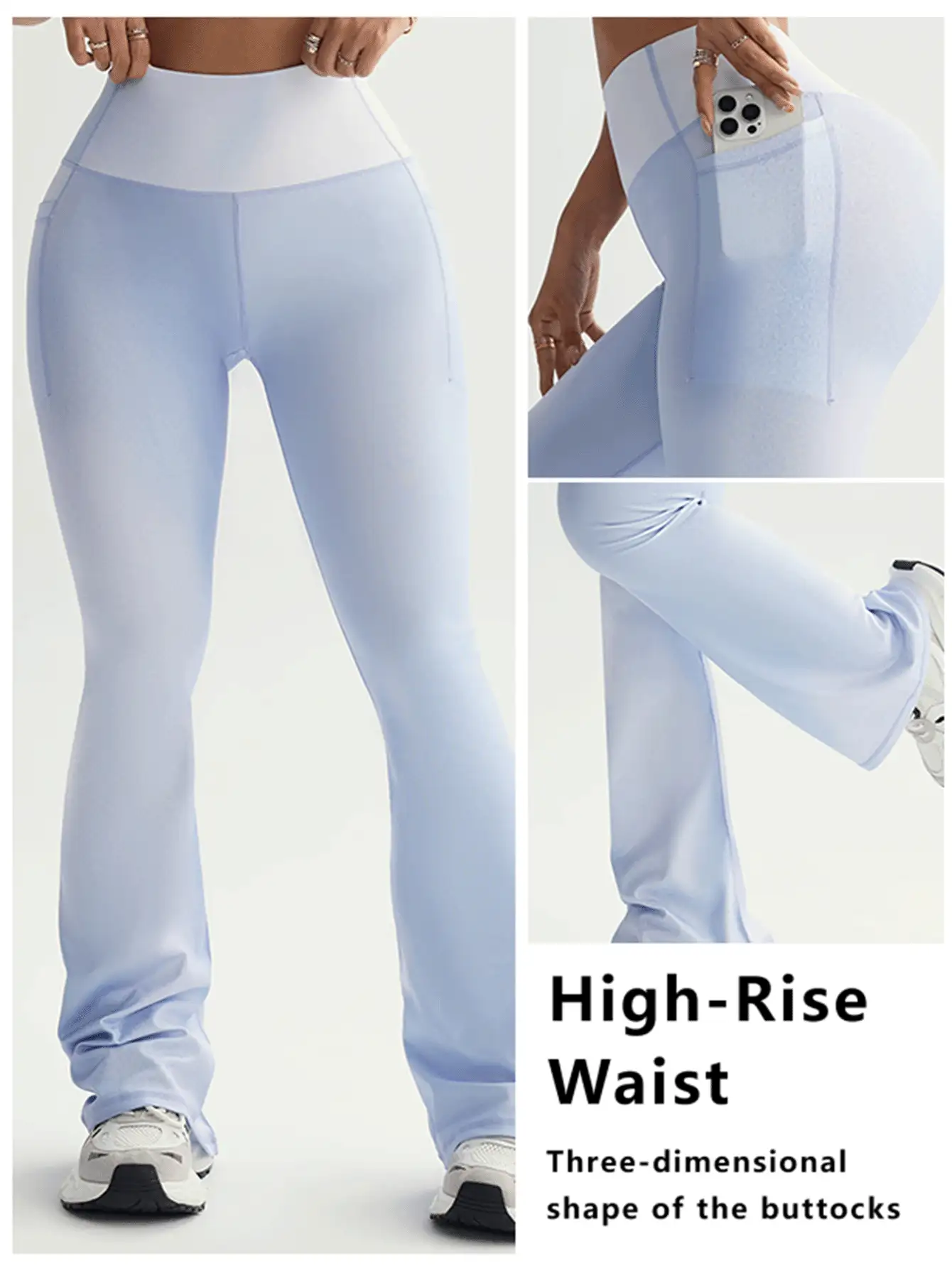 FWH 复古时尚的轮廓，低调的塑形，腿部拉长魔法，隐藏式口袋保持流畅的线条，从权力会议到日落瑜伽课程，#RetroGlam #OfficeToOm #SustainableLuxury，设计师阔腿瑜伽裤，复古运动裤，提臀喇叭裤，优雅实用的阔腿设计，复古风格的喇叭瑜伽裤 - 紫色 - 查看 2