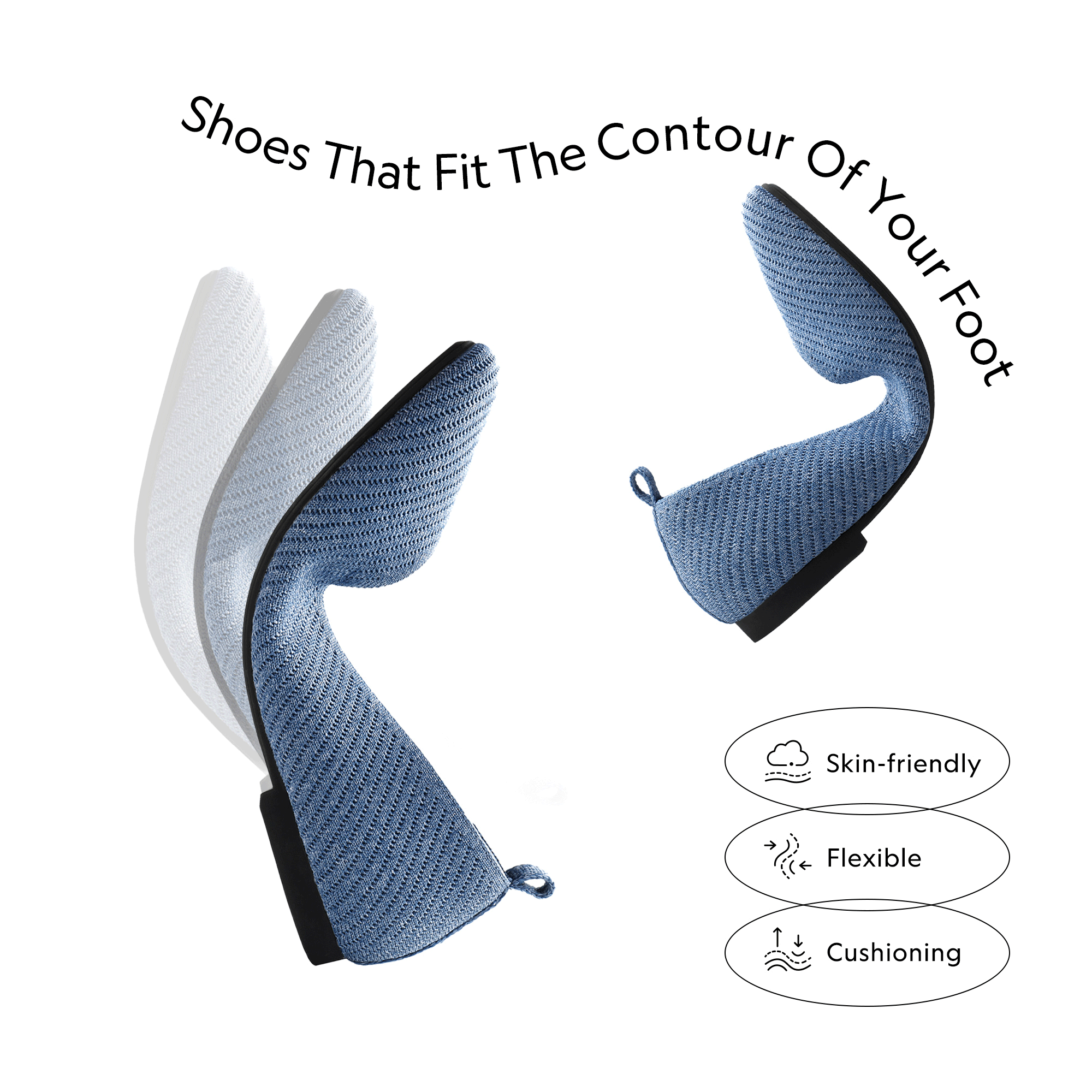 Women's Slip On Square Toe Ballet Arch Support Stylish Casual Comfortable Washable Working Walking Flats Shoes - 藍色 - 查看 3