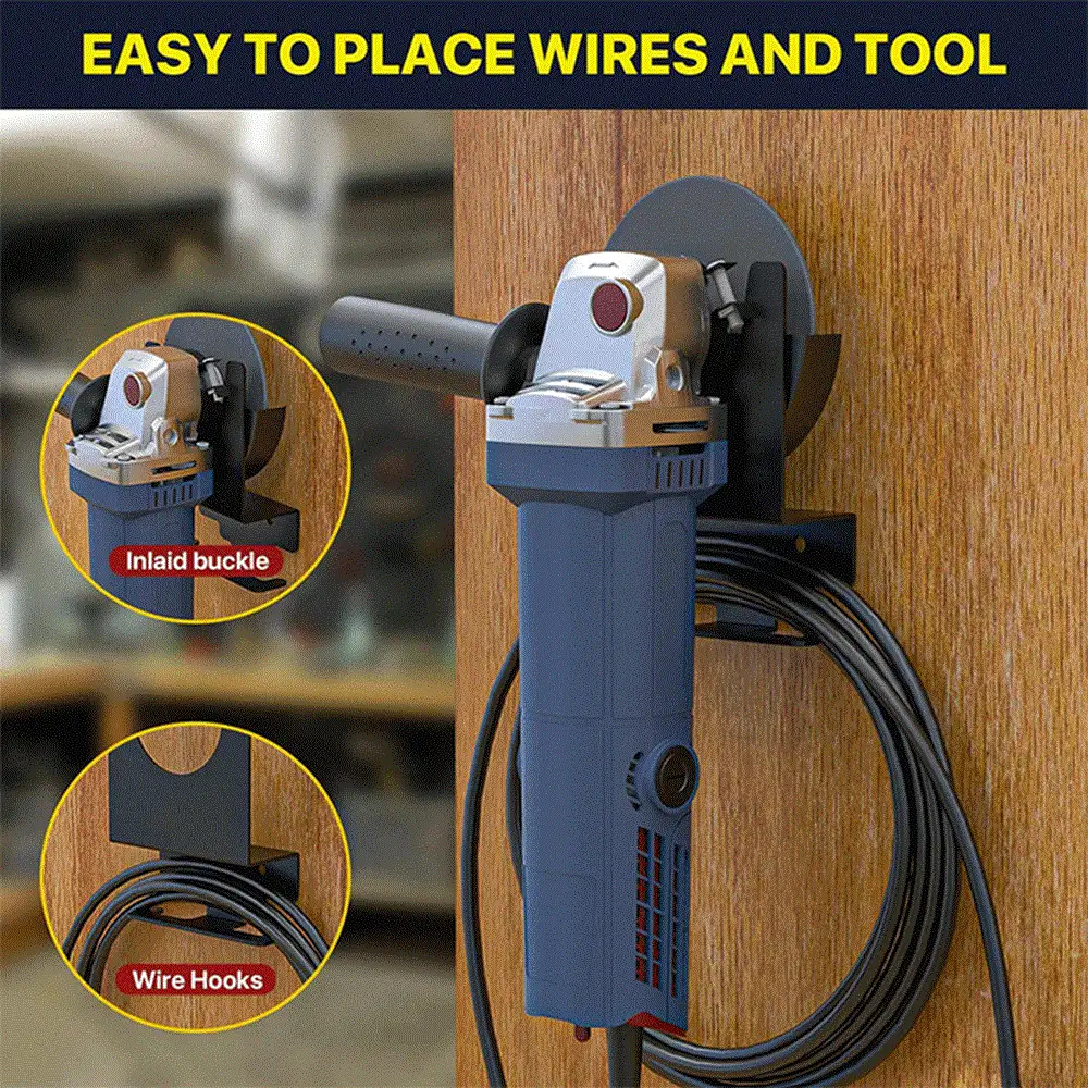 Schwerlast-Winkelschleifer-Aufbewahrungsregal - Wandmontierter Winkelschleifer-Halter für effiziente Arbeitsplatzorganisation, robuste Metallhalterung perfekt für die Werkbank, ideal für Heimwerker und Profis, maximieren Sie Ihren Werkzeugstauraum mit diesem unverzichtbaren Zubehör, halten Sie Ihren Winkelschleifer sicher und leicht zugänglich, perfekt für Garage, Werkstatt oder Zuhause, steigern Sie Ihre Produktivität mit einer zuverlässigen und stabilen Lösung für das Werkzeugmanagement.