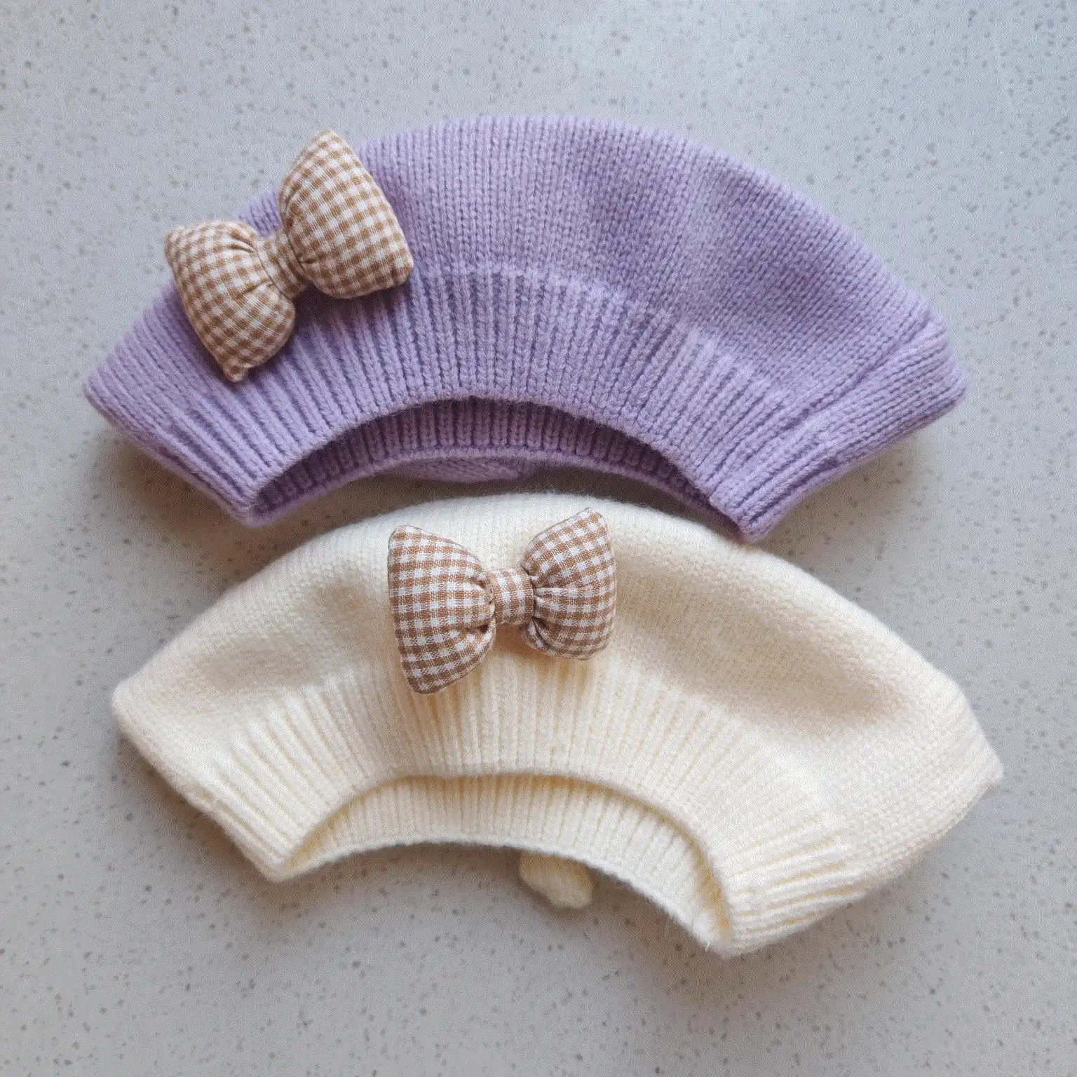 1pc Solid Color Knit Beret Hat For Baby Girls, Korean Style Infant Princess Artist Painter Cap - Multicolor - View 10