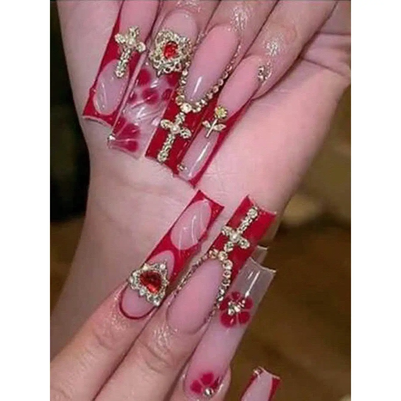 40Pcs/Pack Random European & American Rose Heart Nail Charms Set, Includes Star Stud, Shiny Cross, Cute Planet Alloy Nail Jewelry And 3D Y2K Diamond Nail Art Decorations