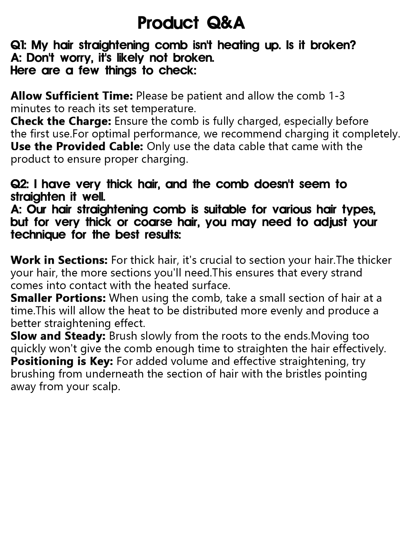 GENAI Hair Straightener Brush, Ionic Hot Comb With Anti-Scald Design, Portable USB Rechargeable Hair Styling Tool And Fast Heating, For Home, Travel, Business Trips, Gift For Women