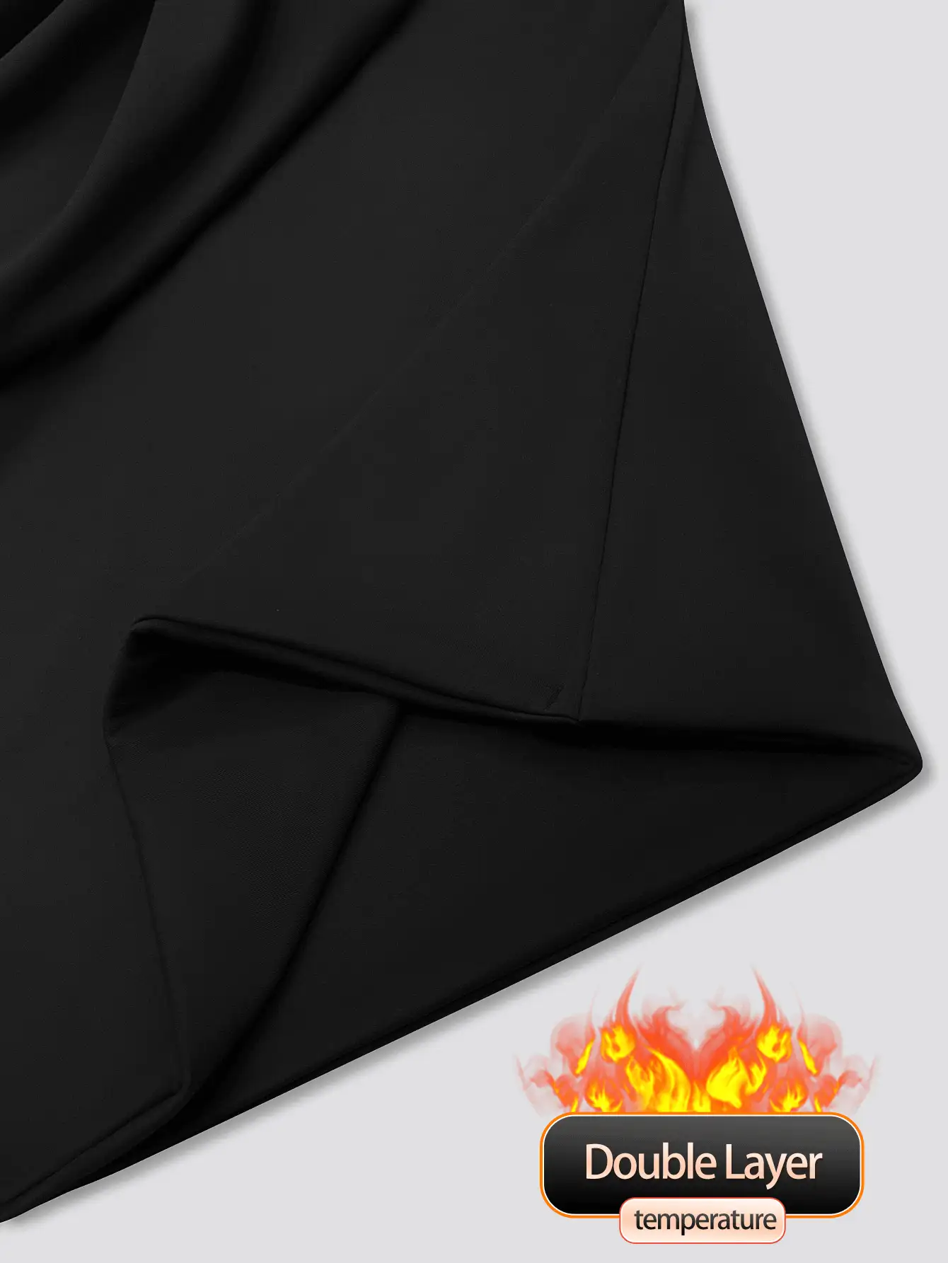 XLLAIS 2025 New Basic Long Sleeve High Neck T-Shirt, Double-Layer Elastic Tight Fit Top - Black - View 4