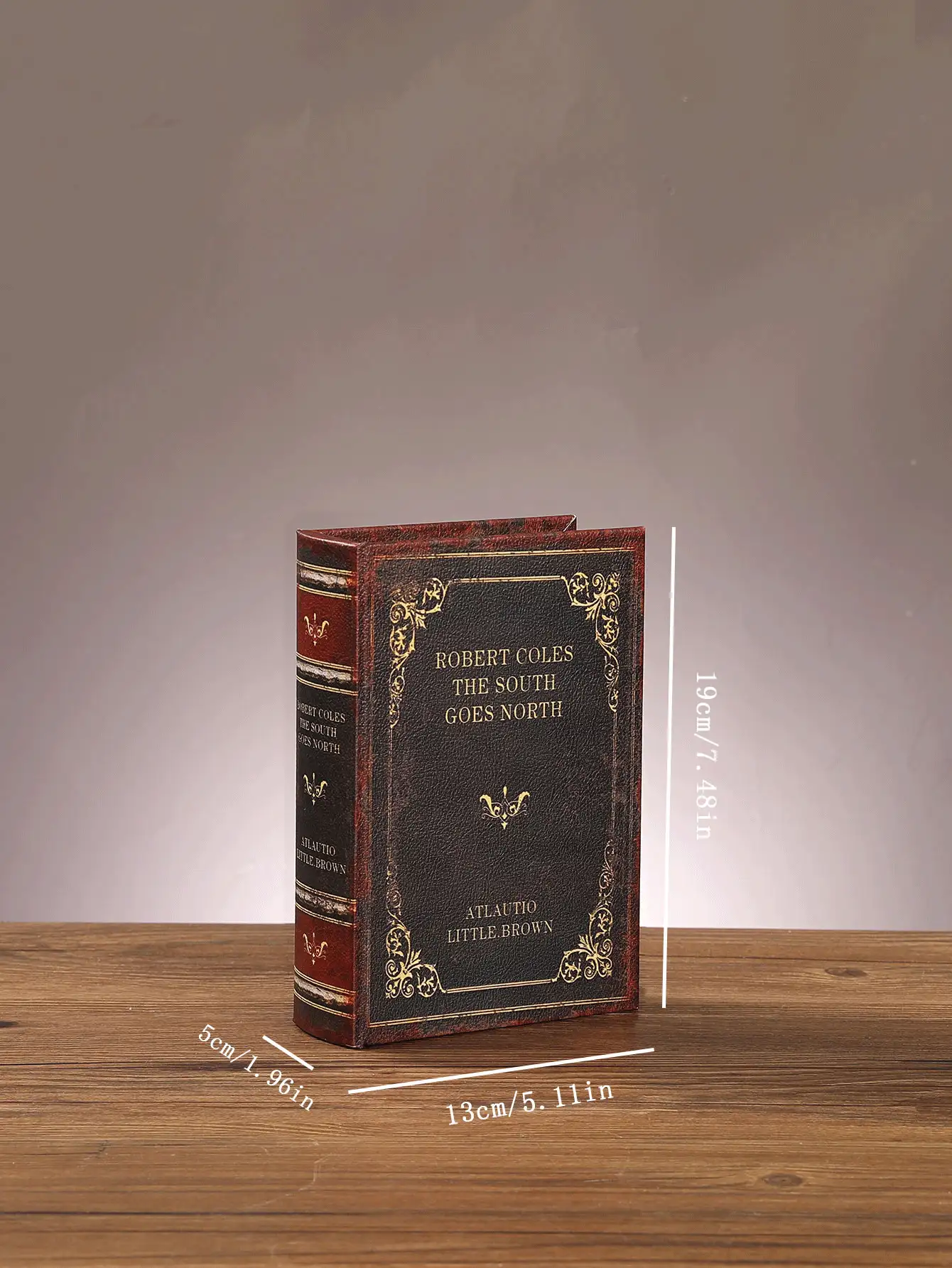 1pc/2pcs/3pcs Wooden PU, Literary Classic Book Shaped Decorative Desk Organizer, Storage Box, Jewelry Box, Hidden Secret Compartment For Keepsakes & Gifts