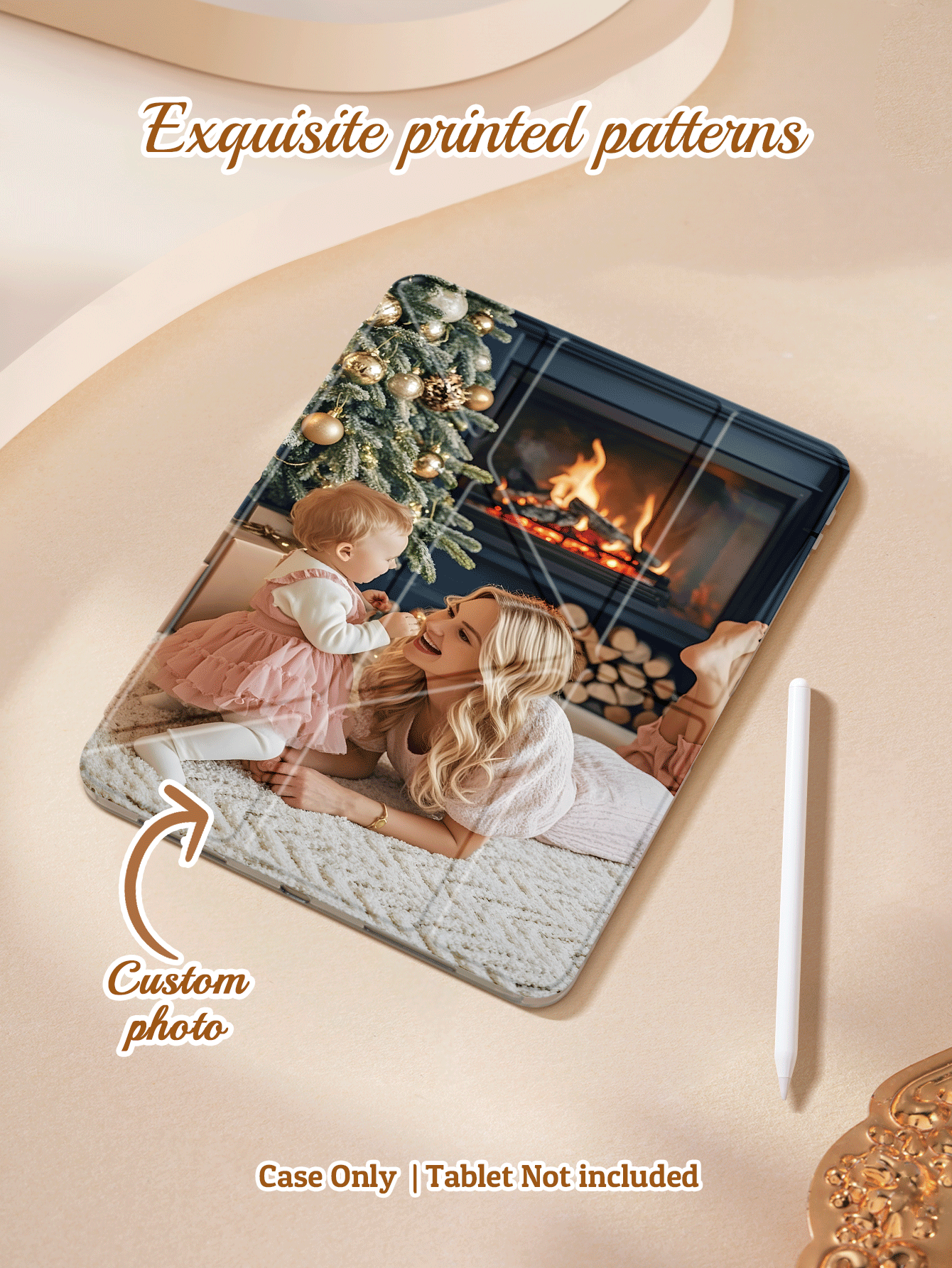 Nuevo estuche protector con soporte en forma de Y para tableta, impresión personalizada de un solo lado, adecuado para iPad Pro 11" (2024), iPad 7th Gen (10.2"), iPad Mini 7, iPad 11" (2025), iPad 10th Gen (2022), Galaxy Tab A7/A8/S7/S9 etc. Múltiples ángulos de visualización y modos de soporte. Protección de cojín de aire en las esquinas, anti-caída efectiva. Función de encendido/apagado inteligente. Con ranura para lápiz y soporte plegable. Un regalo de cumpleaños pensativo y romántico. - Multicolor - Añade 2