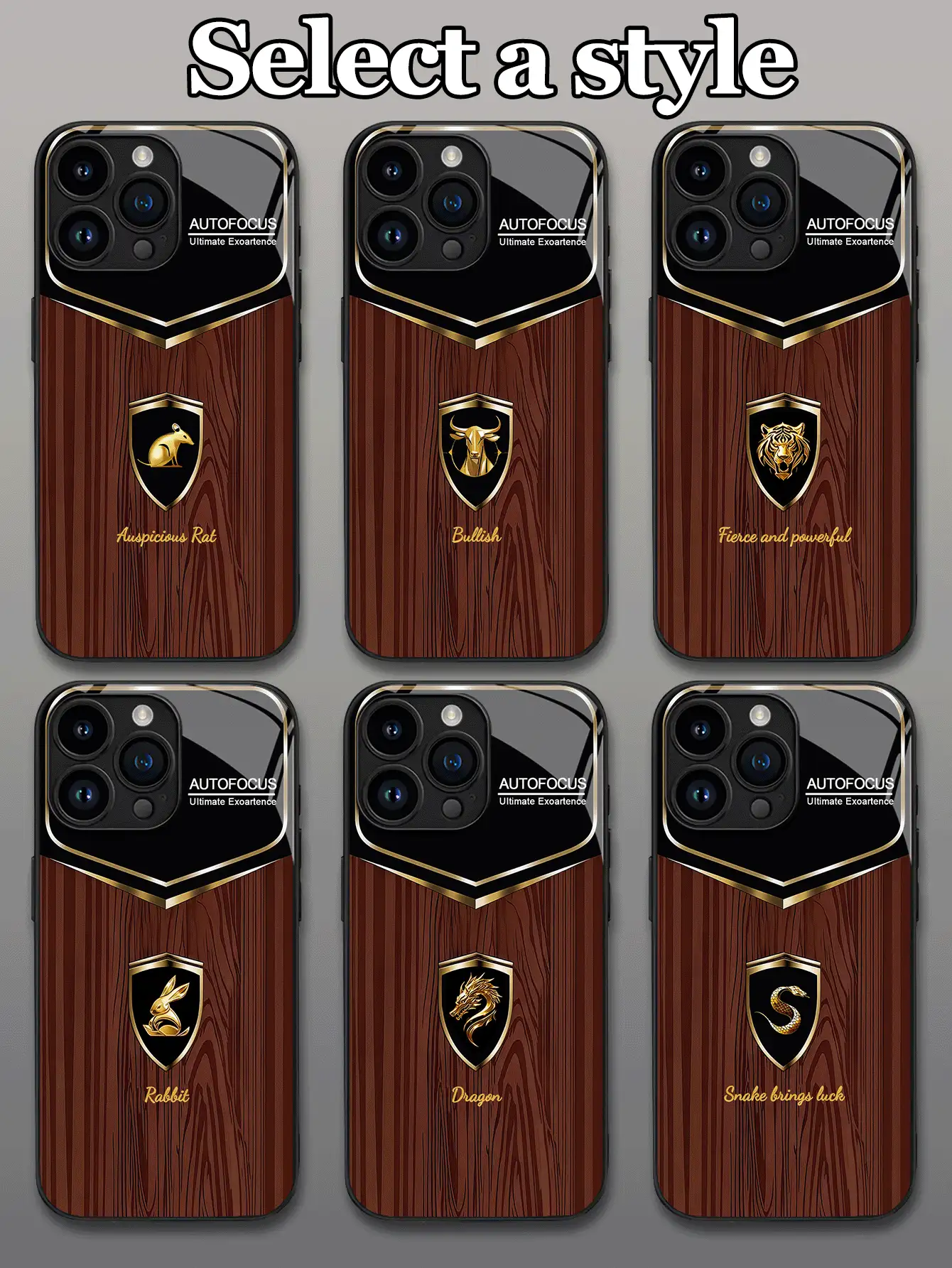 1pc Customizable Text & Fashionable 12 Zodiac Metal Design Tempered Glass Phone Case, Compatible With IPhone 17 Air/17 Pro Max/15/16 Pro/14 Plus/13 Pro/12 Pro Max/11/Xs Max/8/7/6 Plus, S24 Ultra/S25 Ultra/A13/A71/A12, Redmi NOTE 13/14/Redmi K40, 11, Featuring Personalized And Creative Design For Unique Style Consumers - Black - View 2