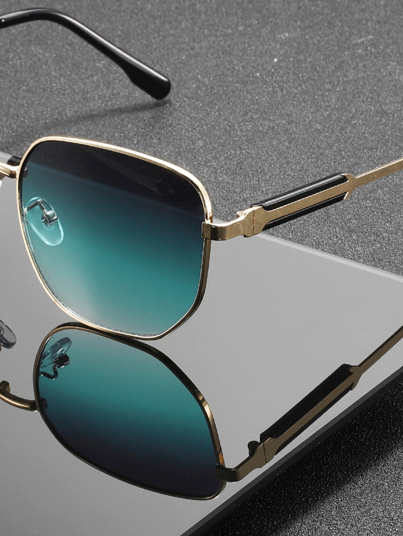 1 副男士复古金属方形框架个性化时尚眼镜，适合户外旅行、海滩度假、骑自行车、驾驶、户外运动、万圣节装饰、日常使用 - 彩色 - 查看 6