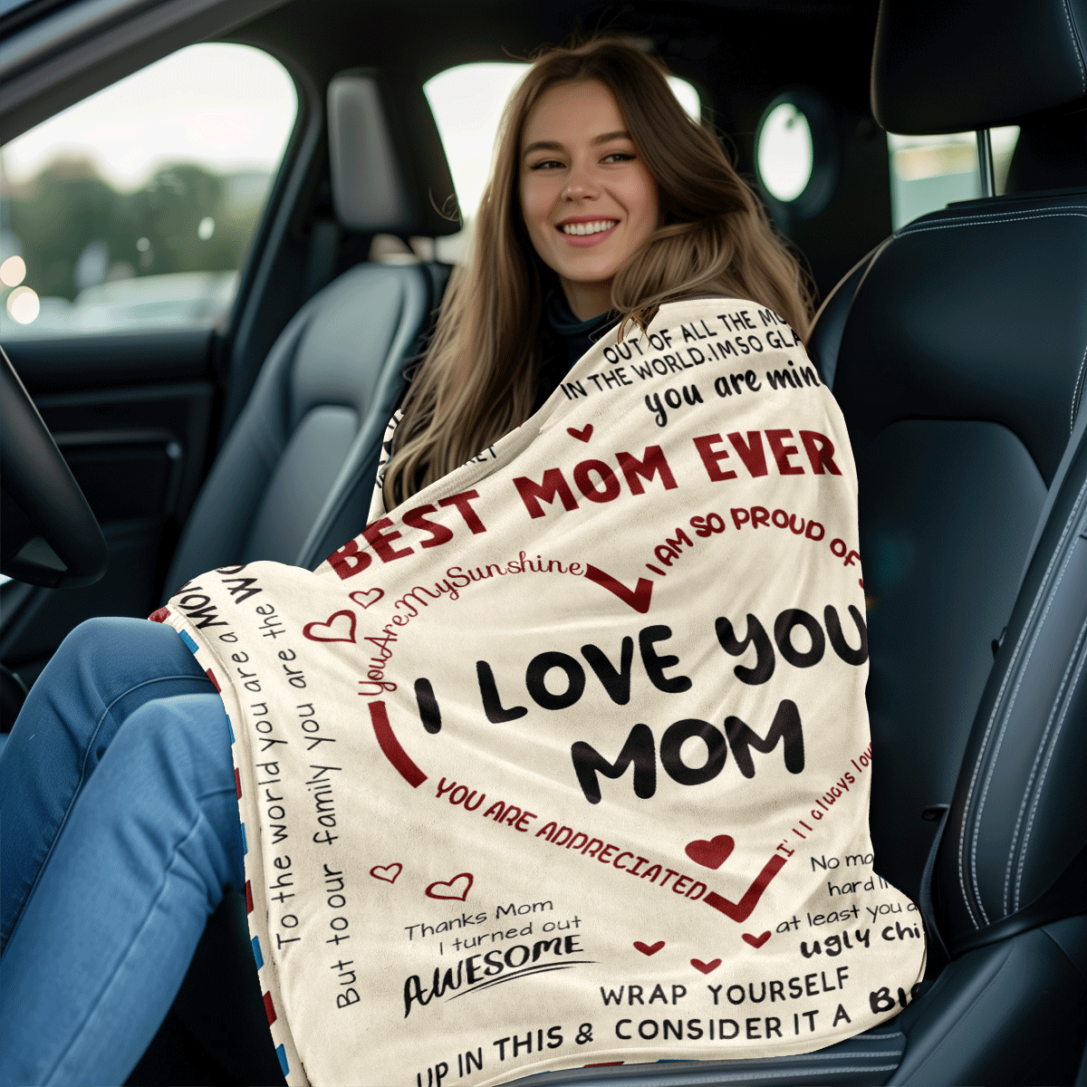 1pc "Best Mom Ever" Heartwarming Love Flannel Blanket, Exclusiveg Gift For Mom, Flannel Blanket, Modern Polyester Fiber Rectangular Blanket Suitable For Multiple Occasions - Multicolor - View 7