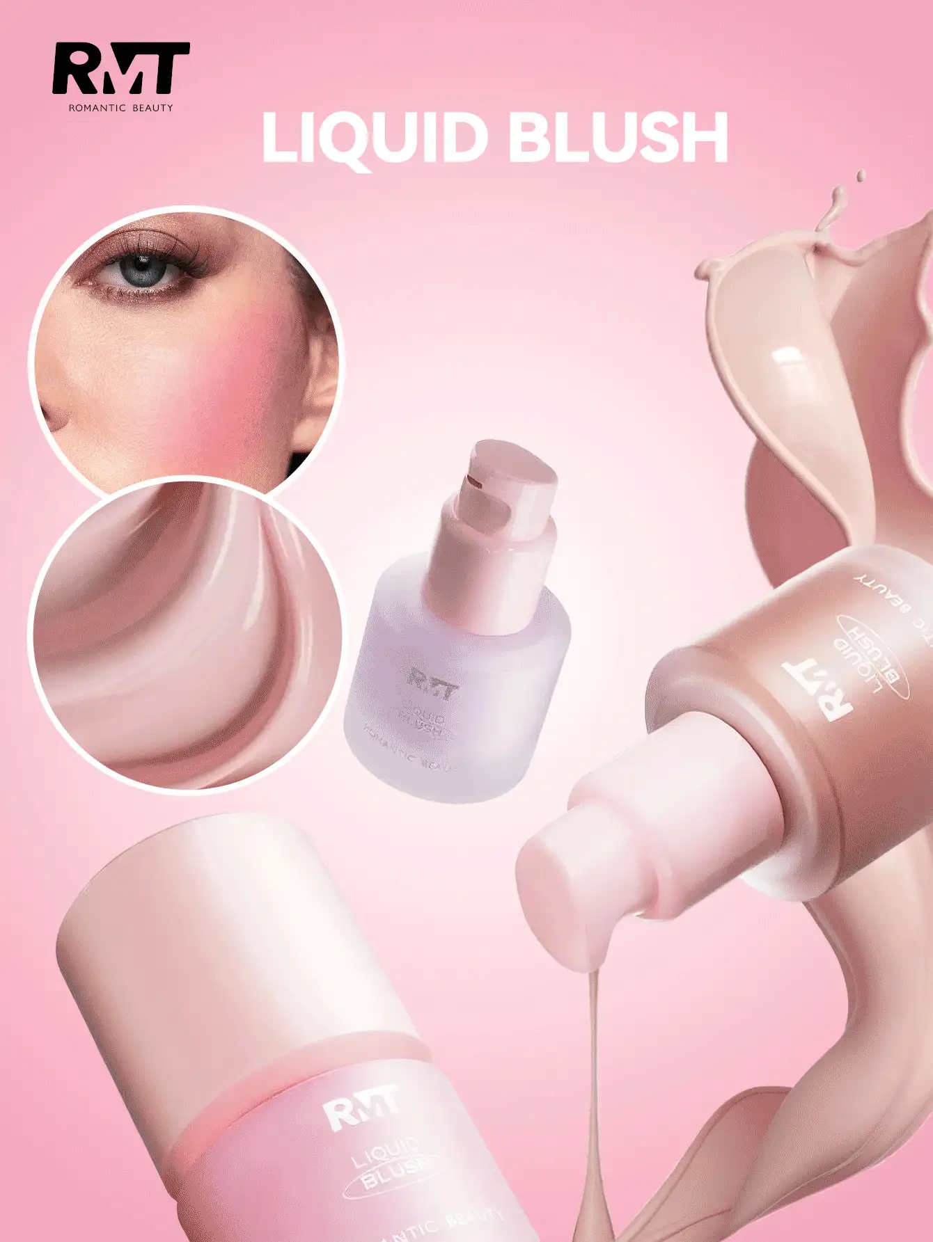 1pc Romantic Makeup RMT: Liquid Blush - High Color Payoff, Naturally Brightens Complexion, Long-Lasting & Non-Sticky. Lightweight, Smooth Texture, Easy To Apply For Natural Makeup Look, Suitable For Daily Use. Applicable For Cheeks, An Ideal Gift For Mom, Wife, Sister, Girlfriend. - 06 - View 3