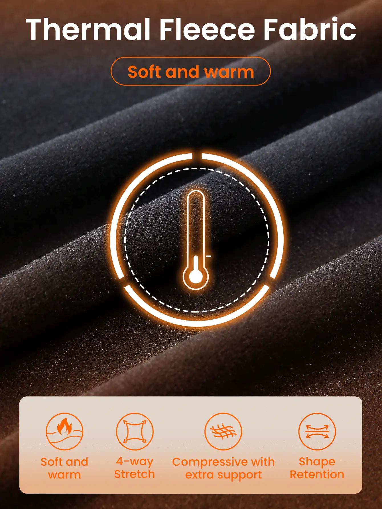 2pcs/Set High Waist Thermal Lined Yoga Pants For Women, Tummy Control Compression Leggings For Running, Workout, Pilates, Fitness, Outdoor Activities, Cycling,Winter - Black - View 9