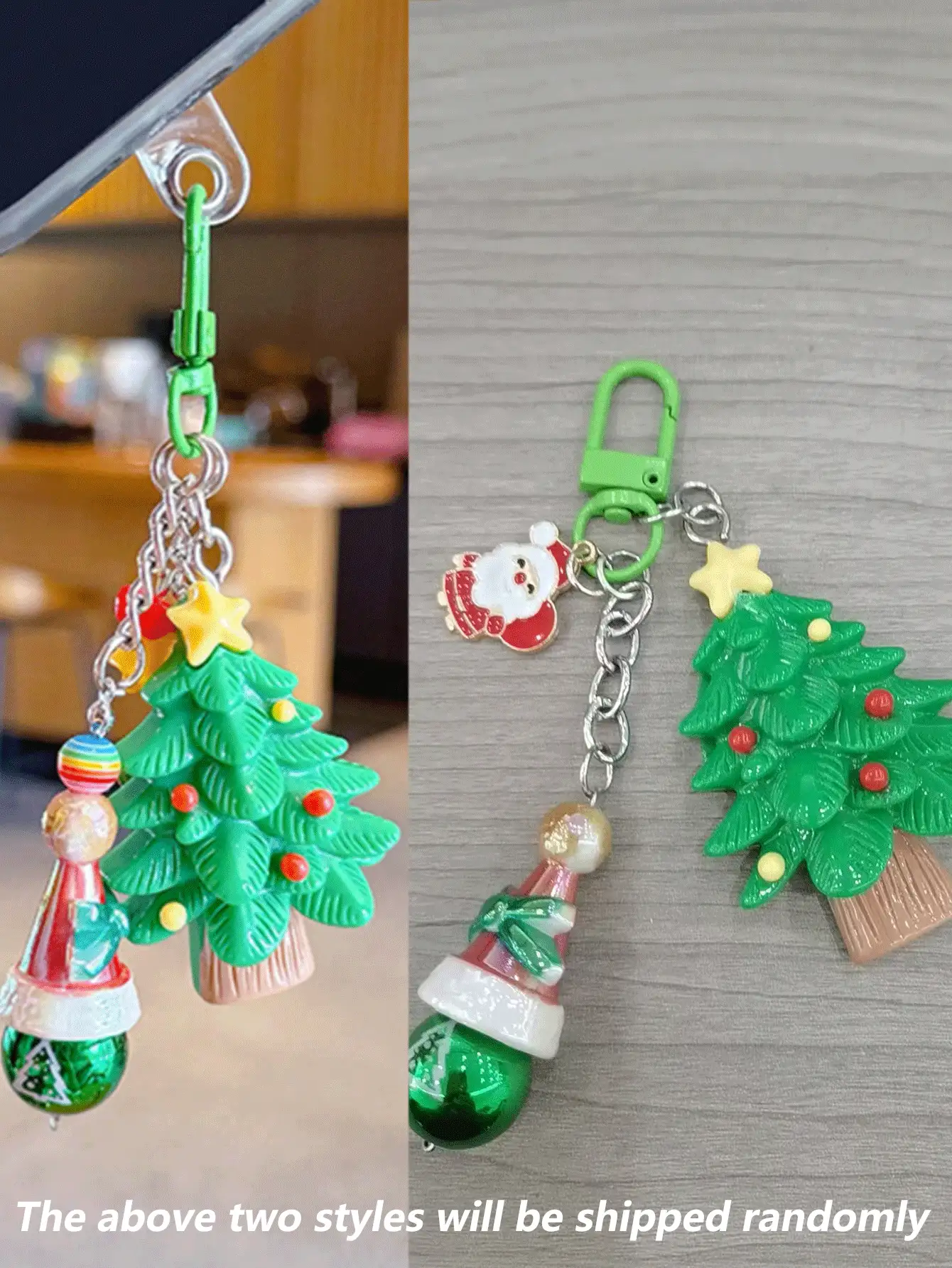 1 Creative DIY Santa Claus/Snowman/Reindeer Beaded Mobile Phone Chain Pendant, Couple Car Keychain, Bag Hanging Accessory, Christmas Gift - Multicolor - View 11