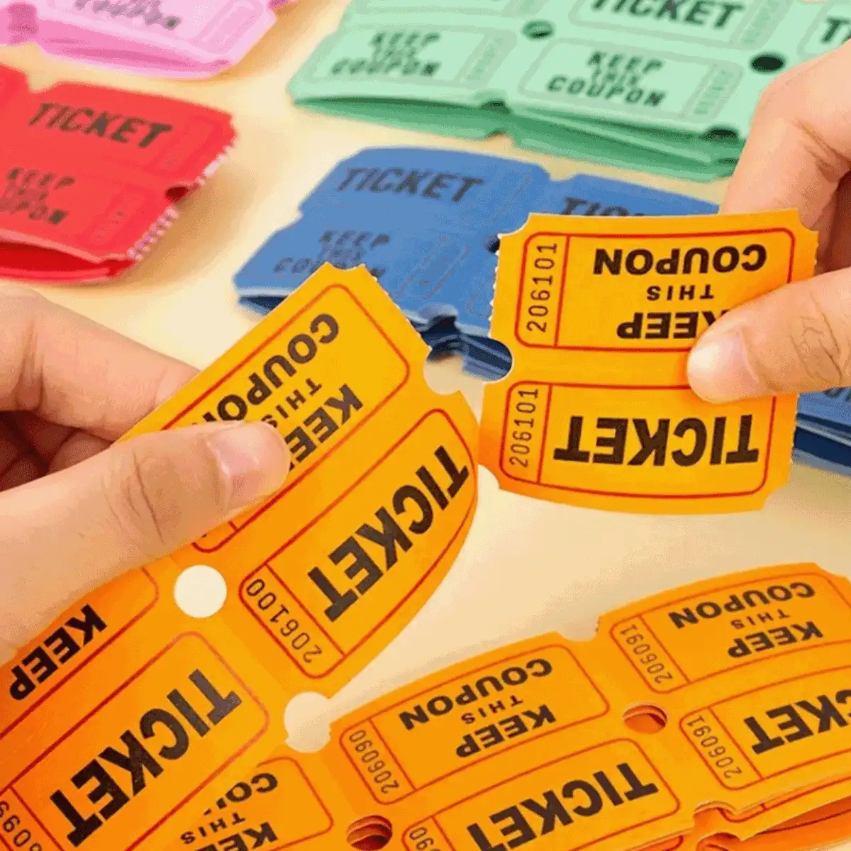 Raffle Tickets, Couple Tickets, Event Tickets, Admission Tickets, Class Reward Coupons, Fundraising Activities And Lucky Draws, School Event Tickets, Parties, Prizes, Class Reward Coupons, Carnivals - Vibrant School Supplies, Valentine''s Day - Multicolor - View 3