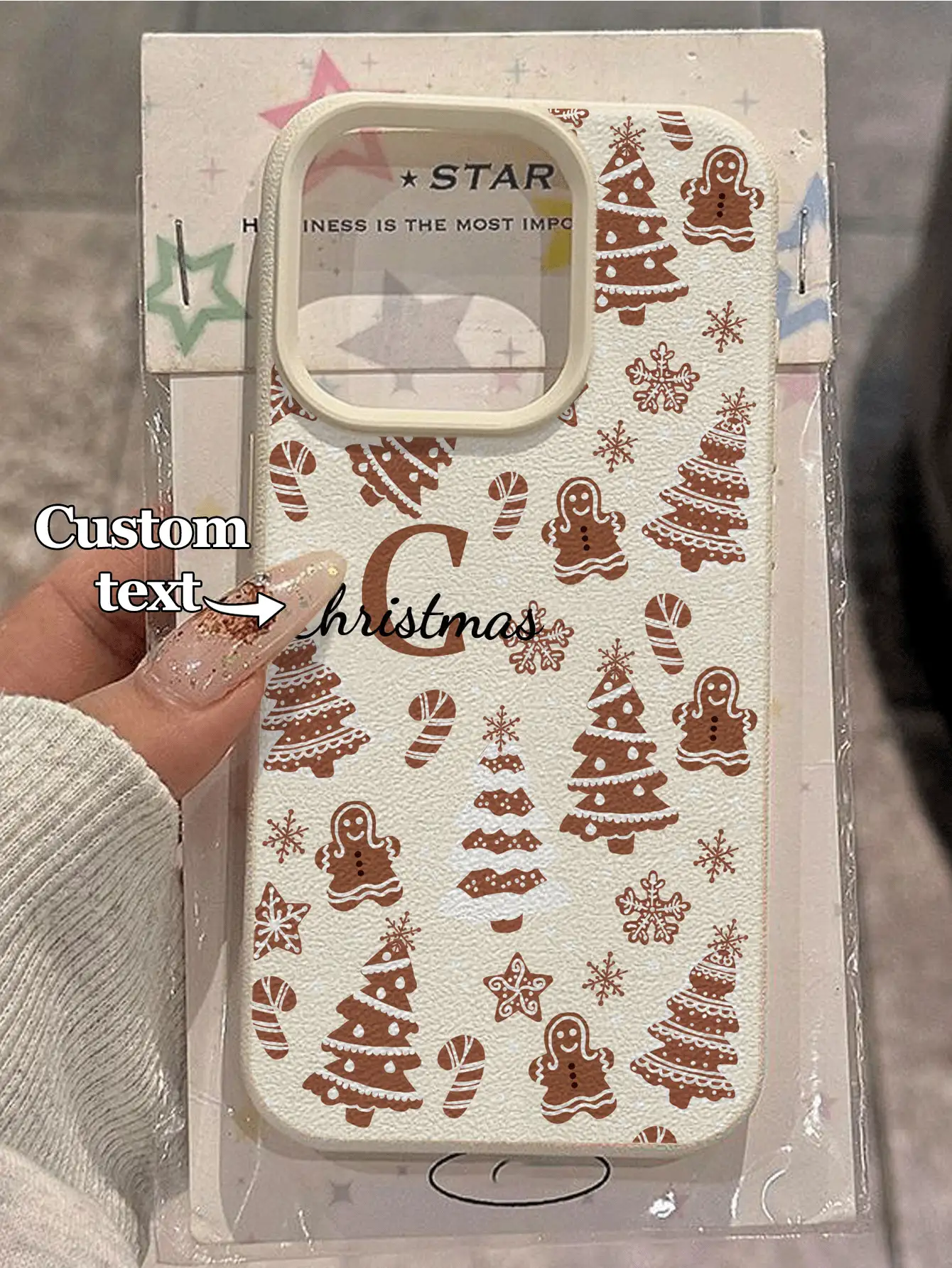 1 szt. personalizowane etui na telefon z motywem świątecznego piernikowego ludzika, kompatybilne z 17 Pro Max/17 Air/16E/16 Pro Max/15/14 Plus/13/12/11, S24/20 Ultra/A52S/A31 A21S/A13/A05S, kompatybilne z Redmi Note 13 Pro Plus/Note 10/Note 12C/Note 13C, wykonane z materiału TPU, modne, odporne na upadki, pełne świątecznej atmosfery, najlepszy prezent dla rodziny i przyjaciół, wersja międzynarodowa, nie wersja krajowa - Biały - Zobacz 2