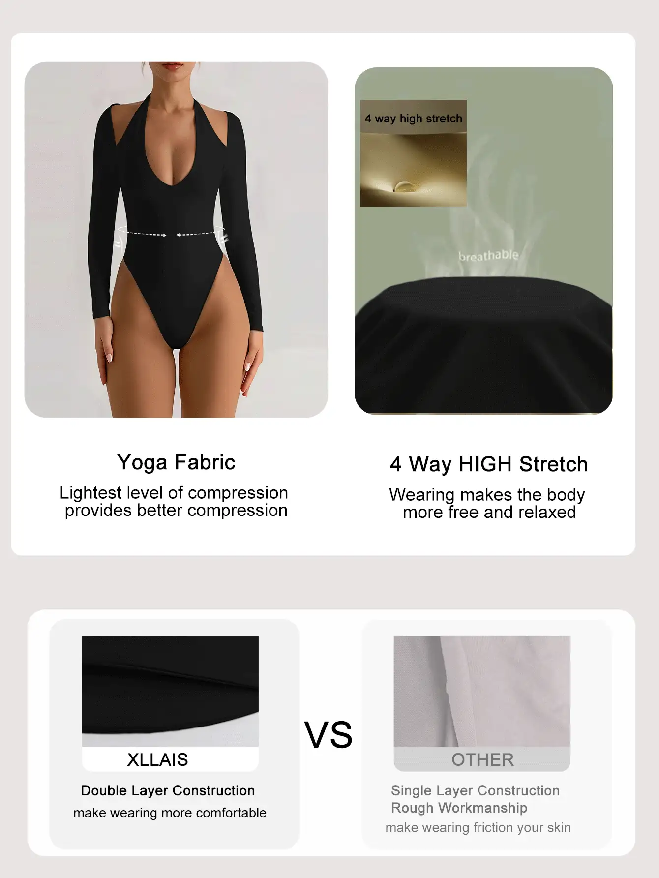 XLLAIS 2025 Autumn New Sexy Round Neck Tight Fit Basic Long Sleeve White Bodysuit Women Casual T-Shirt For Daily Wear