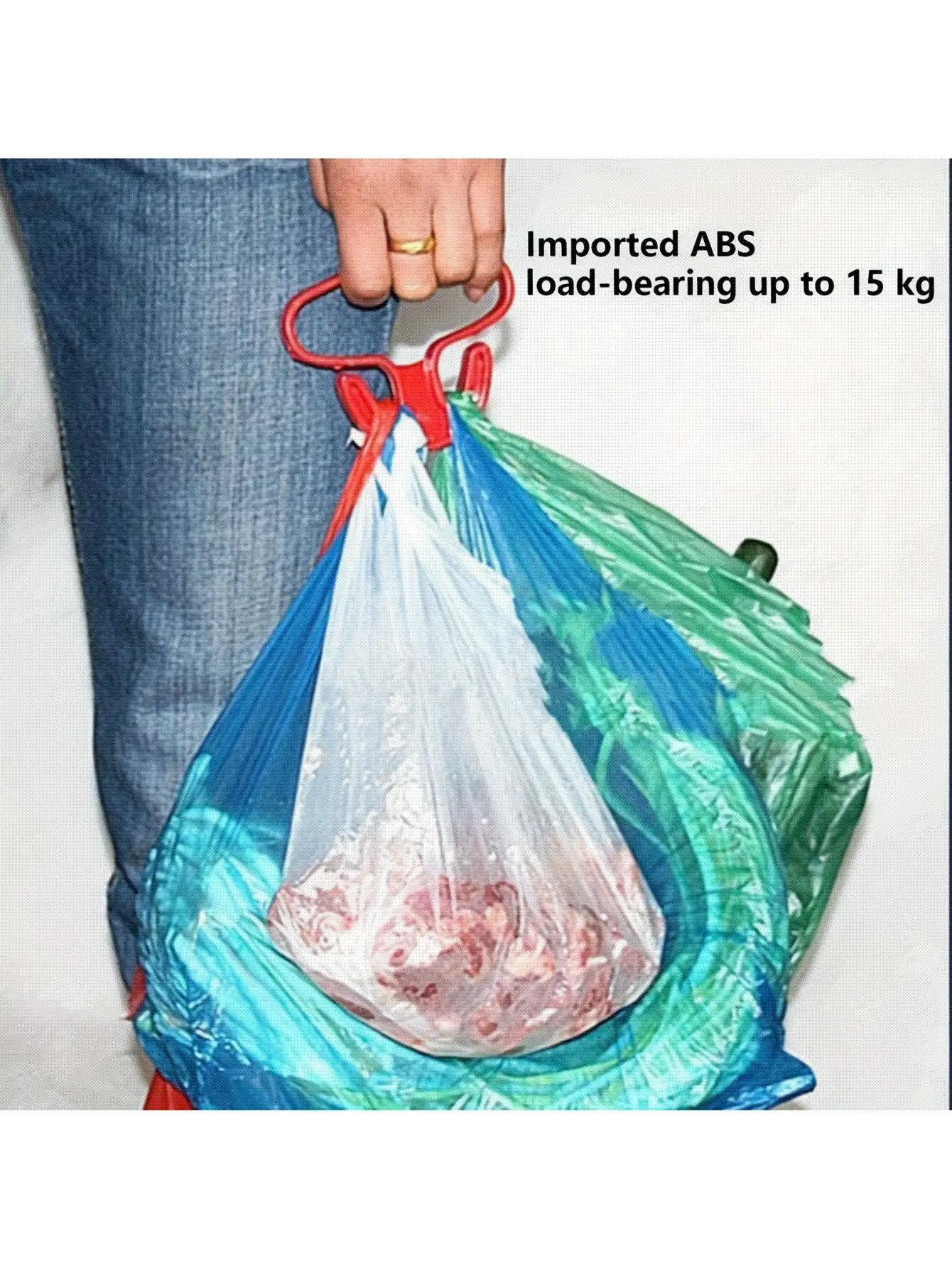 Lifting Device, Household Daily Vegetable Lifting Device, Plastic Bag Lifting Device, Anti-Strangulation Hand-Saving Shopping Vegetable Lifting Device, T-Shaped Plastic Bag Holder For Carrying Shopping Bags Handle Holder Supermarket Shopping Accessories - one-size - View 2