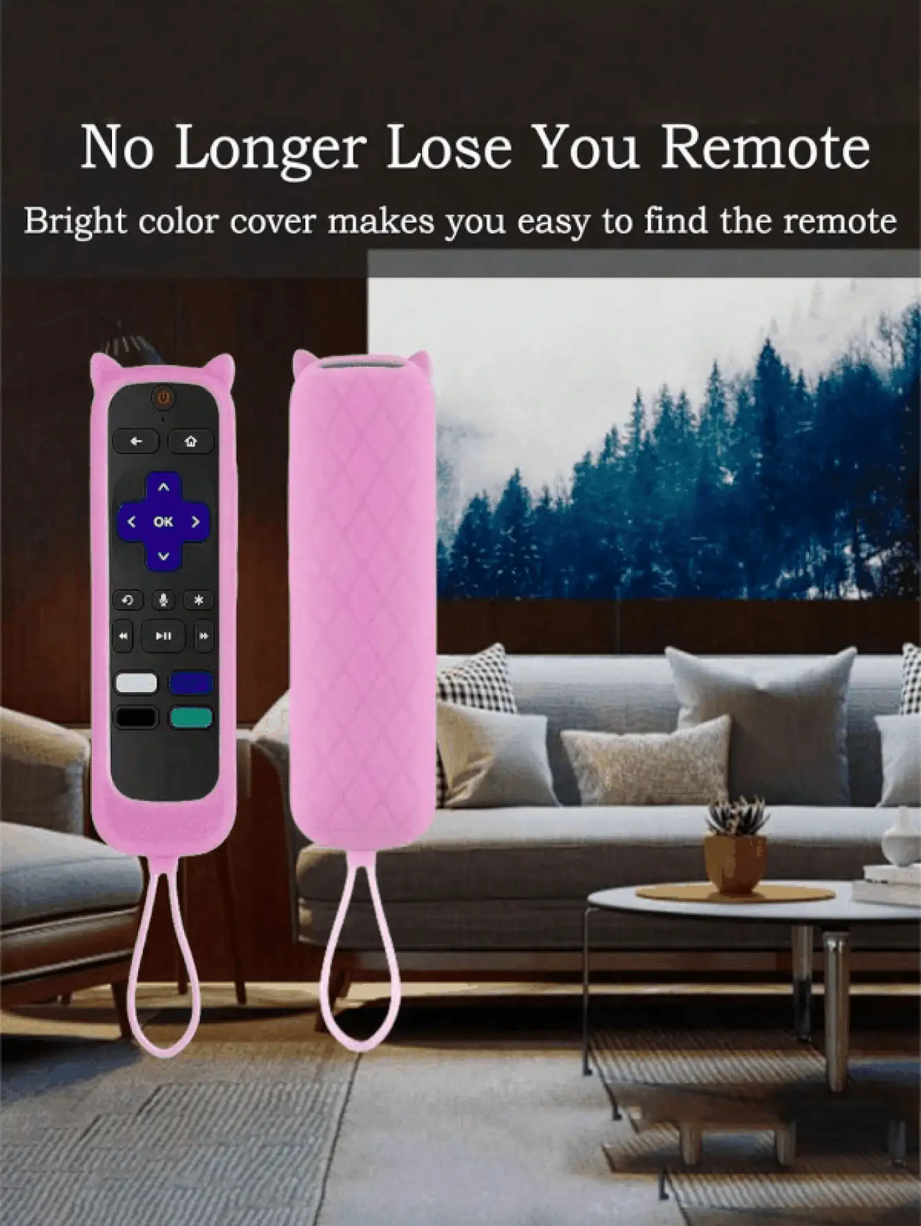 1pc/2pcs TV Remote Control Cover For Roku TV Remote/Roku Simple Remote/Roku Voice Remote For Office, Voice Remote Control Battery Cover, Glow-In-The-Dark Universal Silicone Case, Never Lose Battery Cover, Wide Compatibility, In Various Colors, Cover Can Glow In The Dark. Full Protection, Seamless,Wear Resistant - Multicolor - View 3