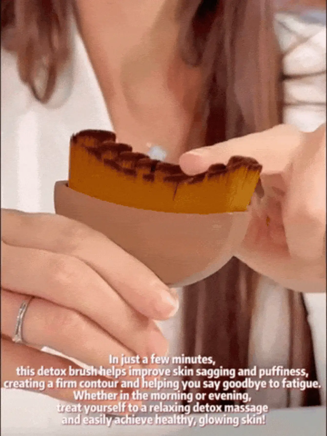 淋巴引流面部按摩刷 - 适用于敏感肌肤、淋巴水肿患者 - 柔软刷毛，非接触式按摩，无需用电 - 适用于面部、颈部、淋巴引流、淋巴按摩 - 彩色 - 查看 3